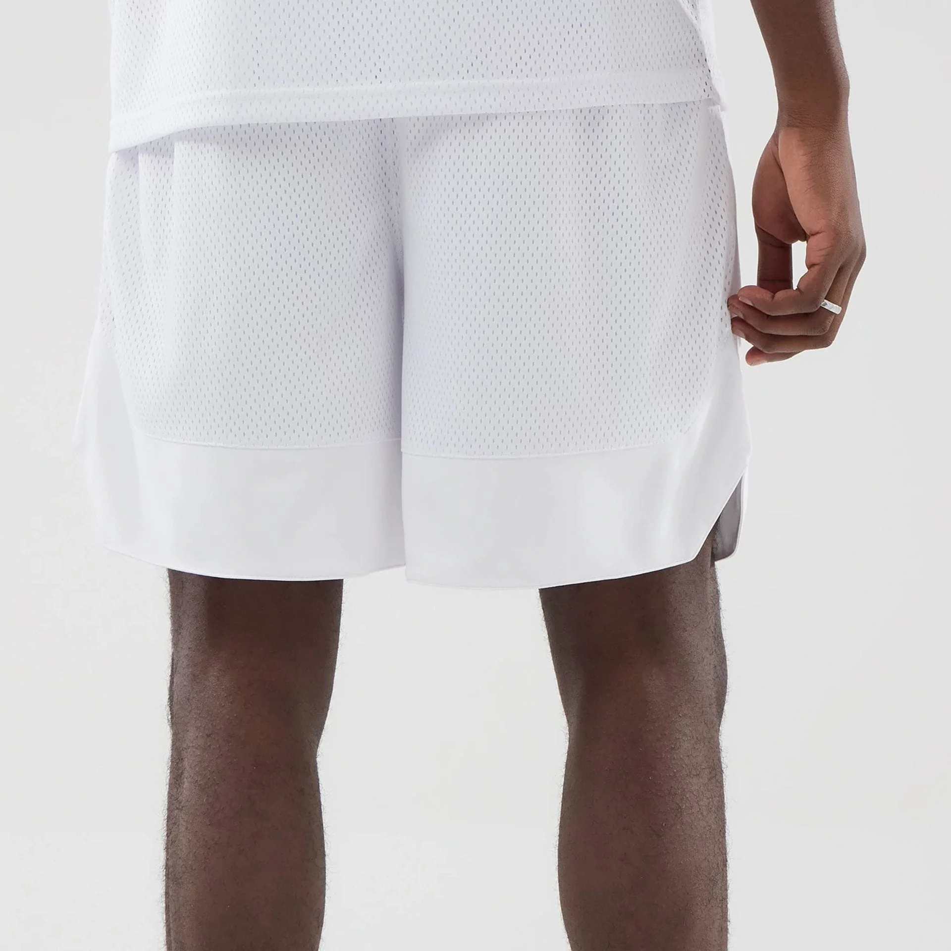 New Era Mesh White Oversized Shorts - Image 6