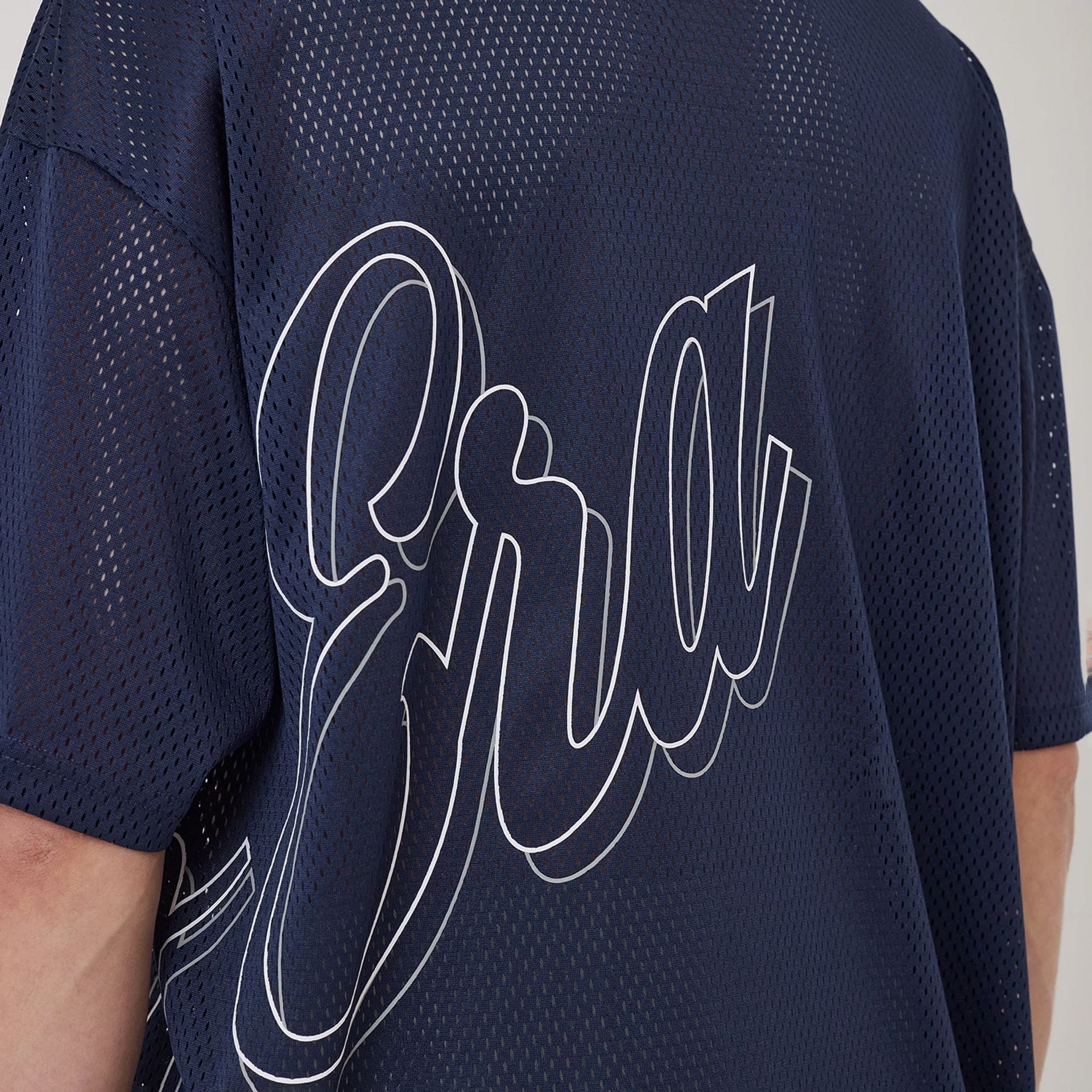 New Era Mix League Blue Oversized Mesh T-Shirt - Image 3
