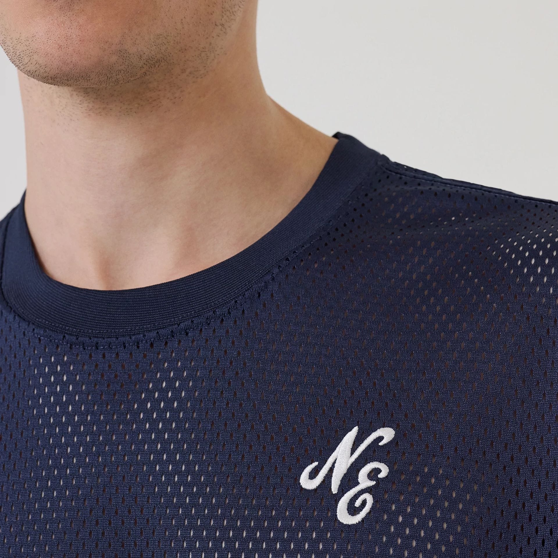 New Era Mix League Blue Oversized Mesh T-Shirt - Image 5