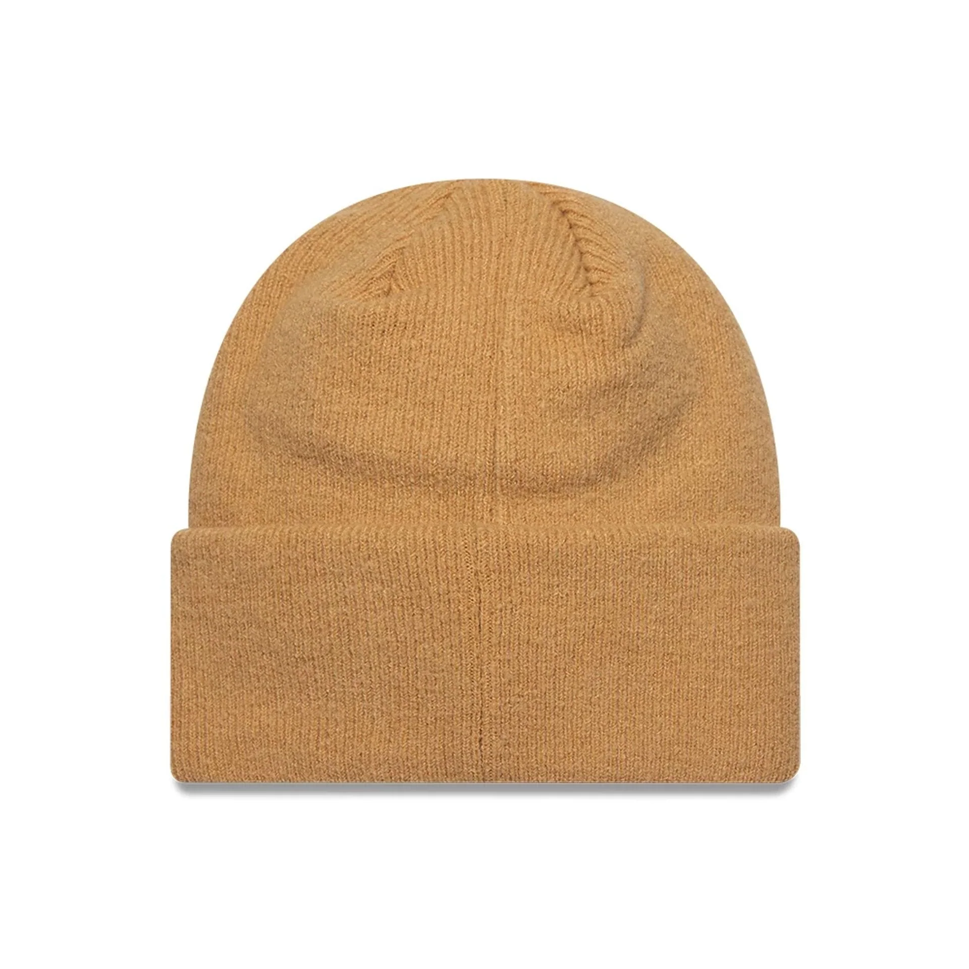 New Era Mohair Light Beige Wide Cuff Knit Beanie Hat - Image 2