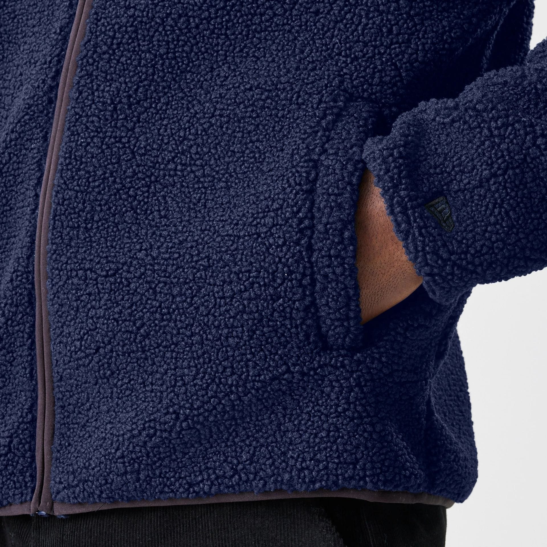 New Era Navy Hooded Sherpa Jacket - Image 7