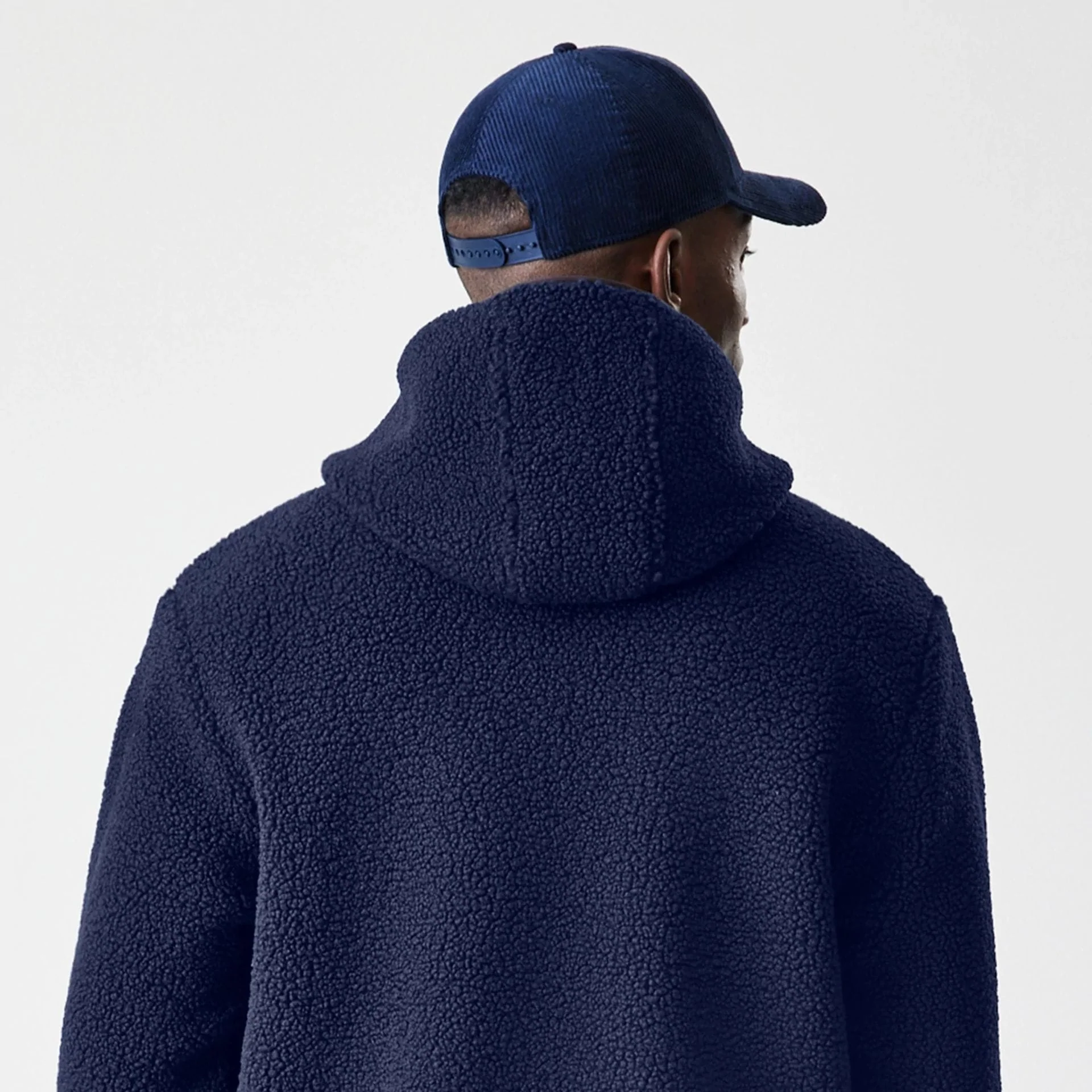 New Era Navy Hooded Sherpa Jacket - Image 8