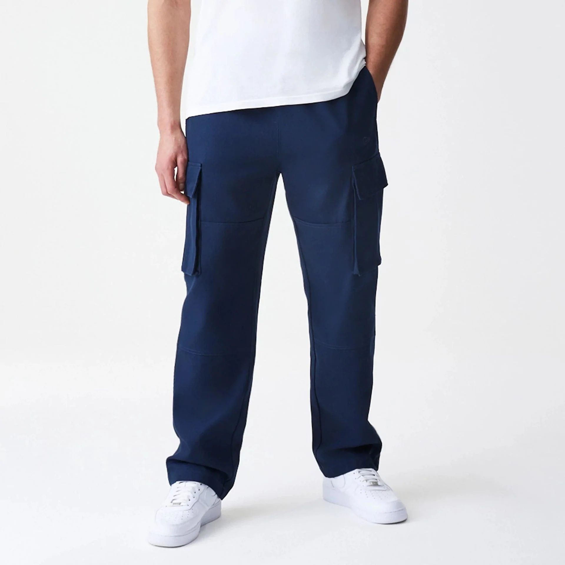 New Era Navy Straight Leg Cargo Trousers - Image 3