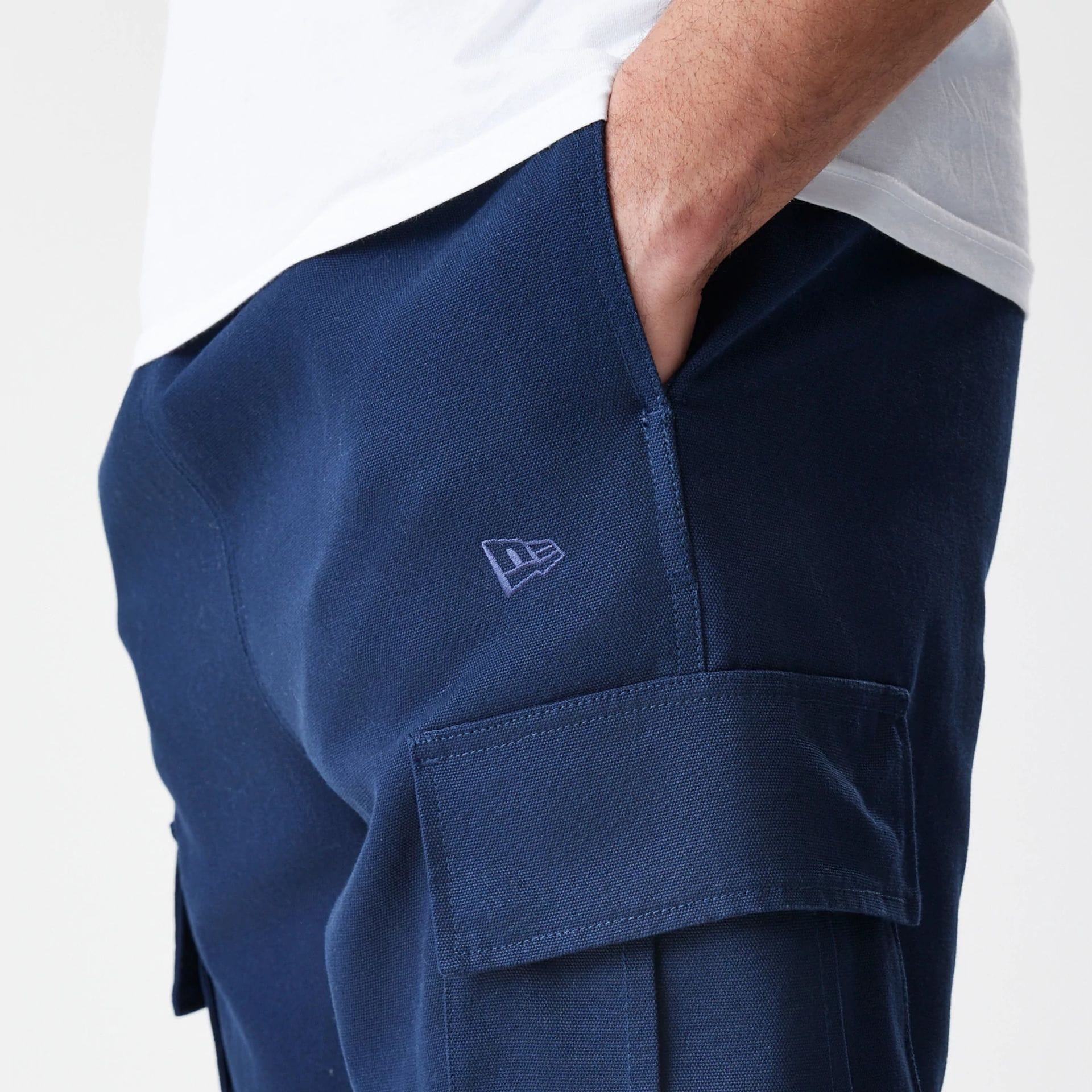New Era Navy Straight Leg Cargo Trousers - Image 5