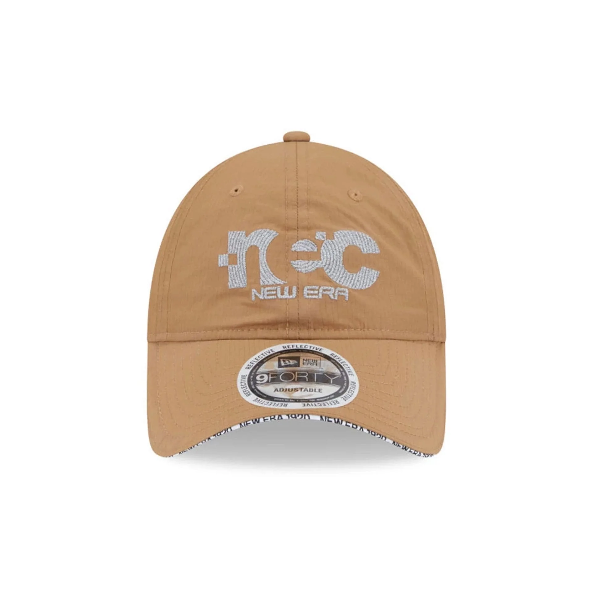 New Era NEC Logo Beige 9FORTY Unstructured Adjustable Cap - Image 3