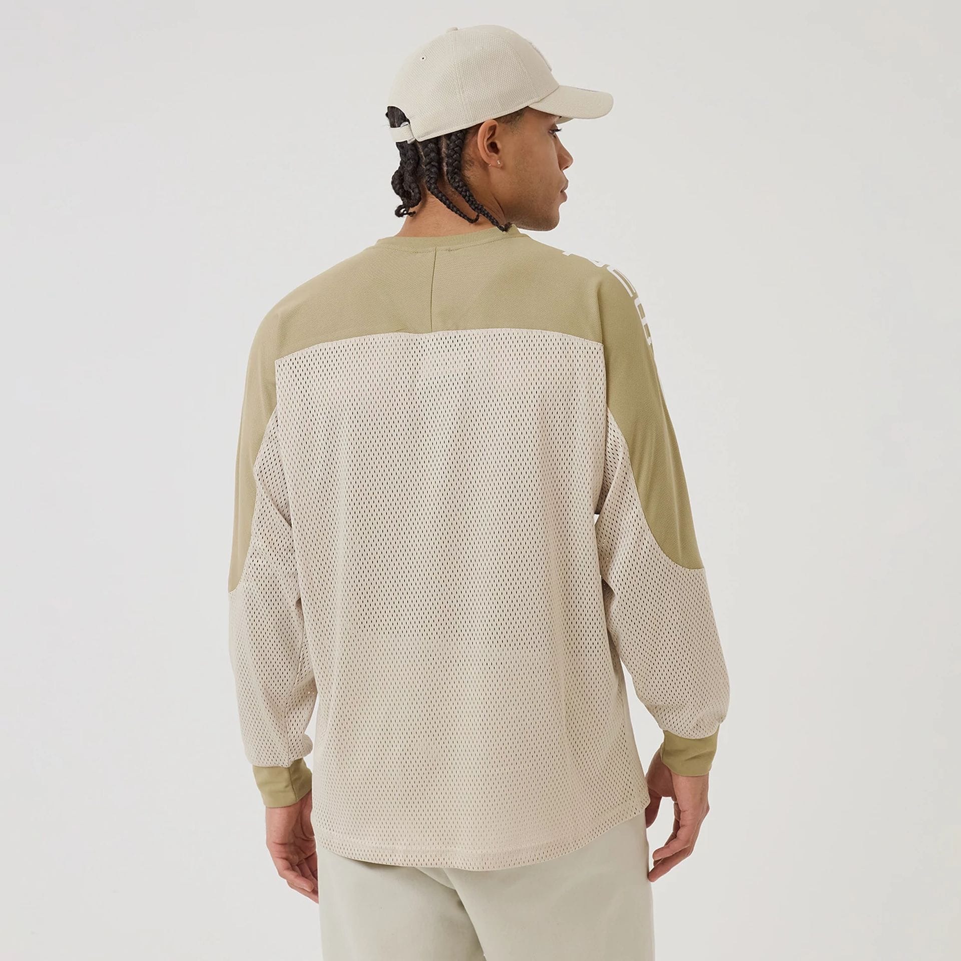 New Era NEC Logo Beige Long Sleeve Jersey - Image 2