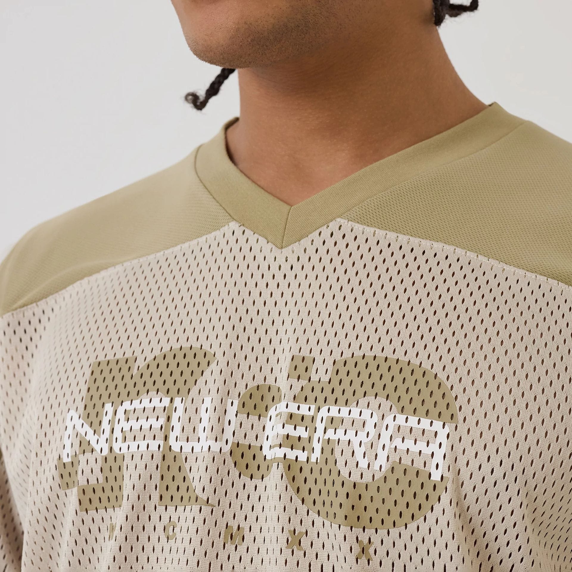 New Era NEC Logo Beige Long Sleeve Jersey - Image 5
