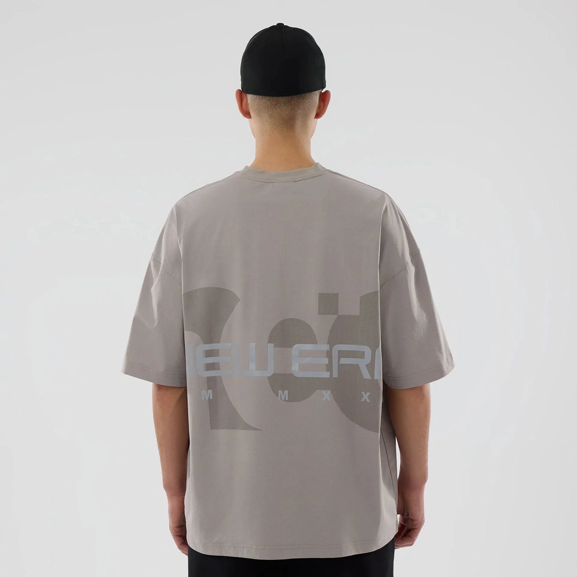New Era NEC Logo Beige Oversized T-Shirt - Image 2