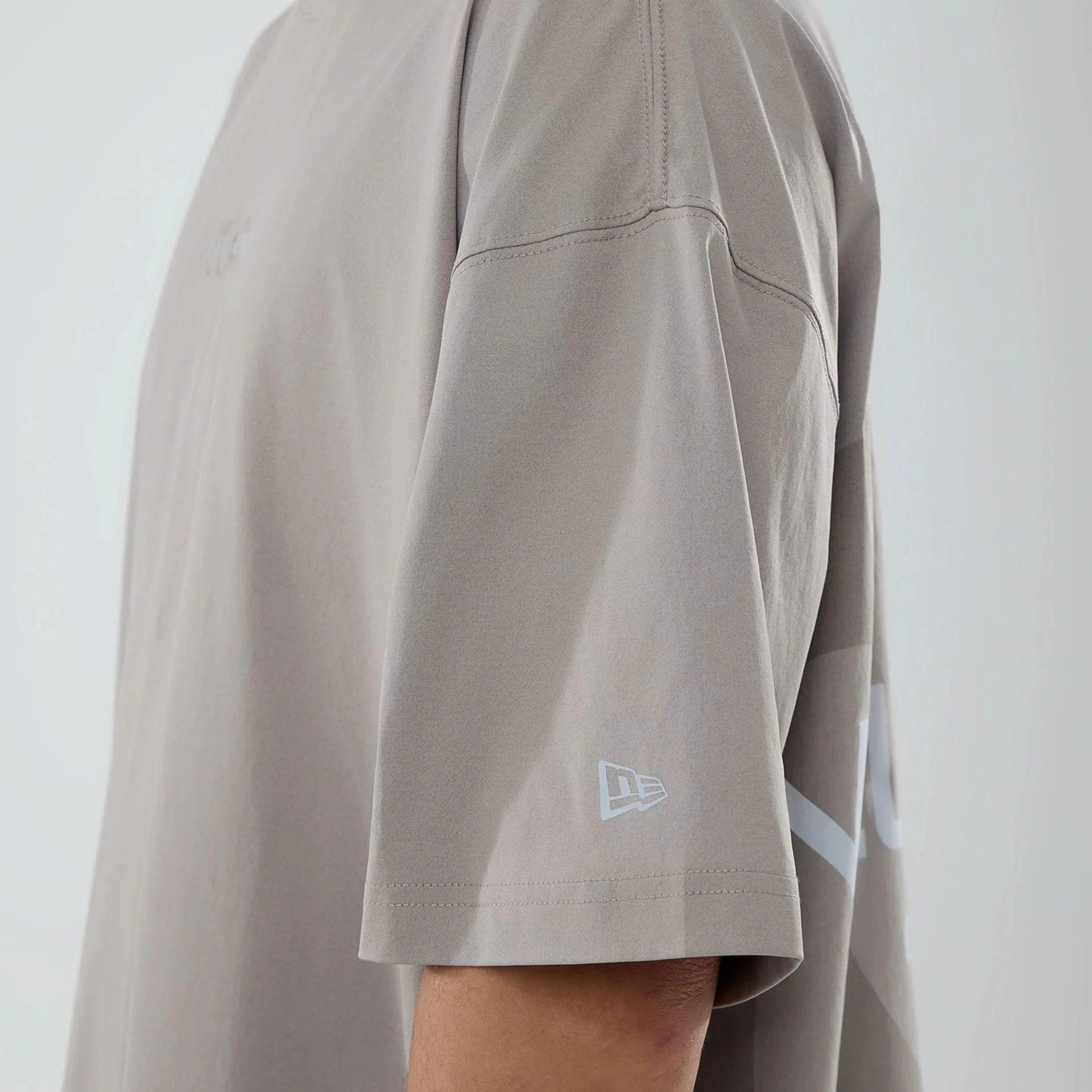 New Era NEC Logo Beige Oversized T-Shirt - Image 6