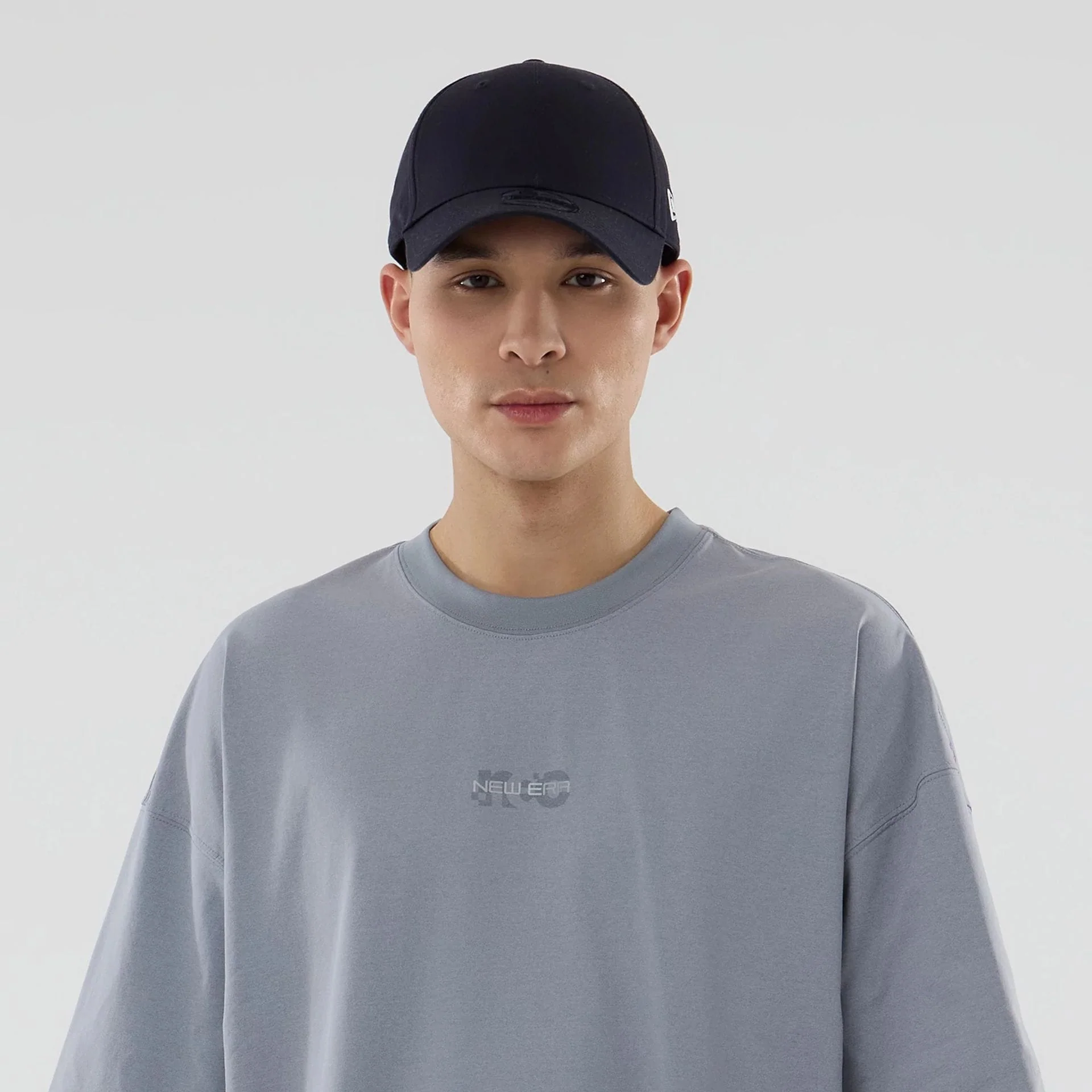 New Era NEC Logo Grey Oversized T-Shirt - Image 6