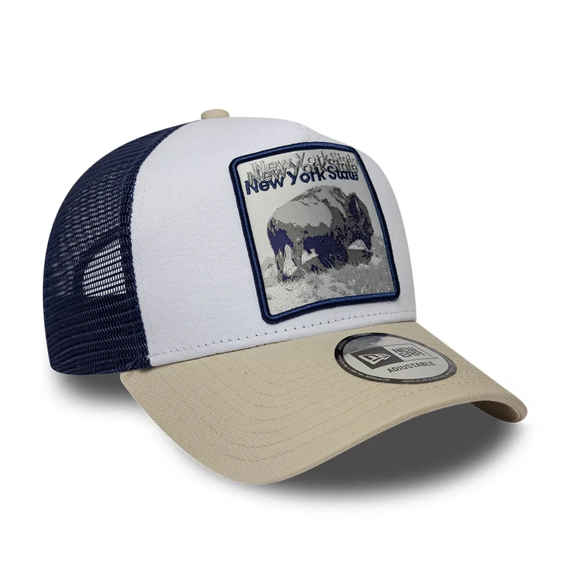 New Era New York State Bison White 9FORTY A-Frame Trucker Adjustable Cap - Image 3
