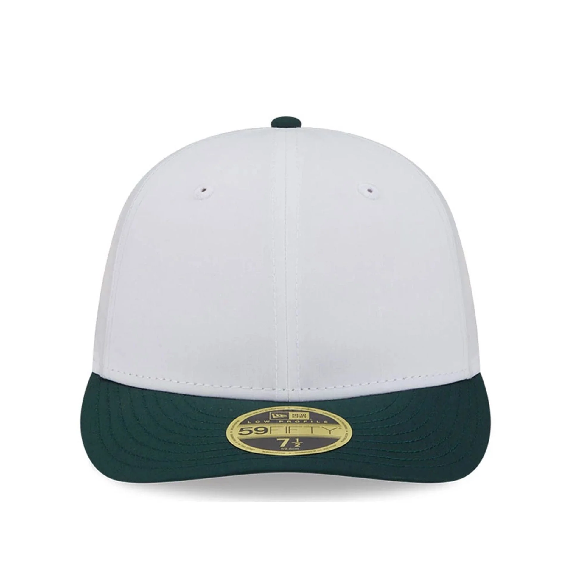 New Era Open White & Dark Green Low Profile 59FIFTY Fitted Cap - Image 2