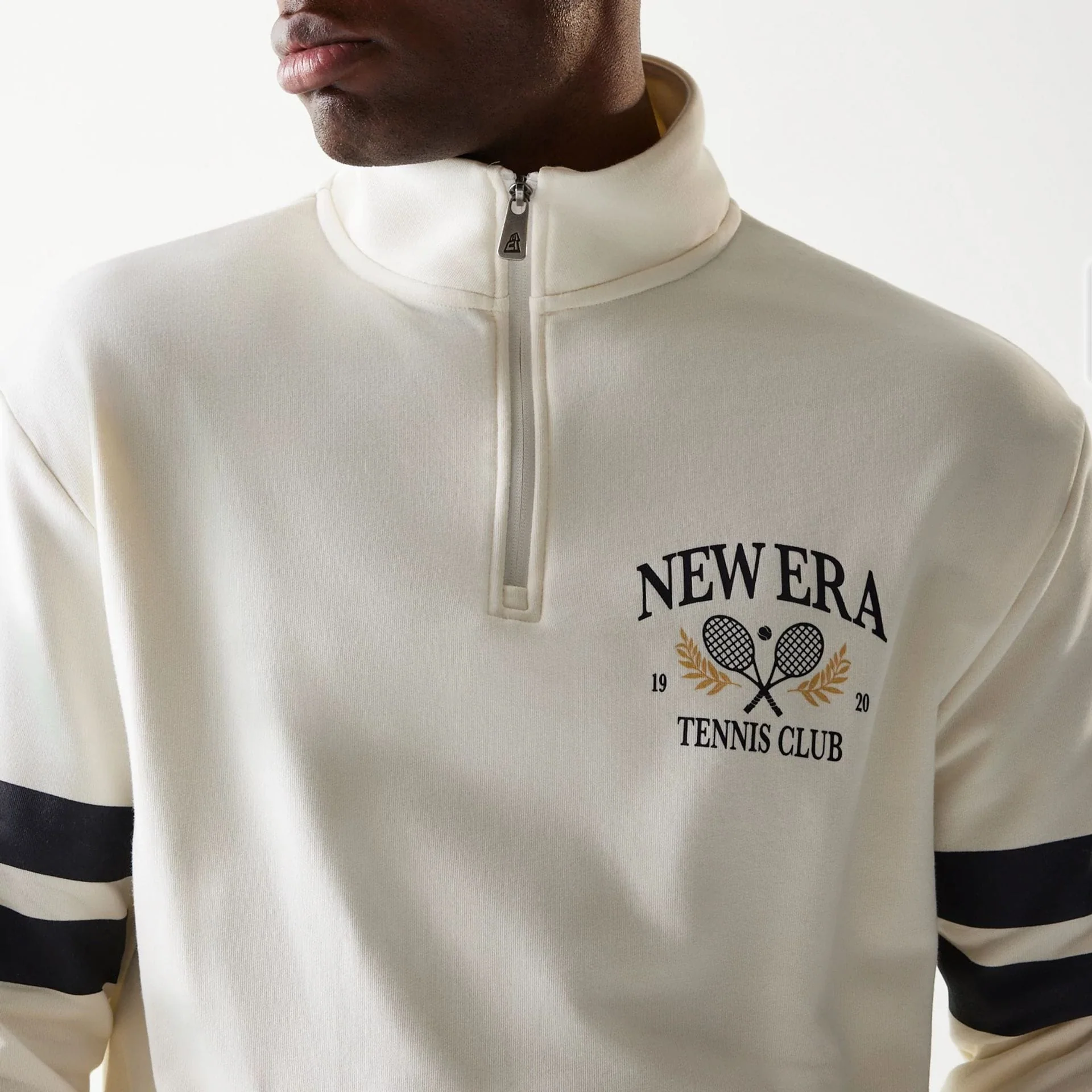 New Era Open White Oversized 1/4 Zip Sweater - Image 4