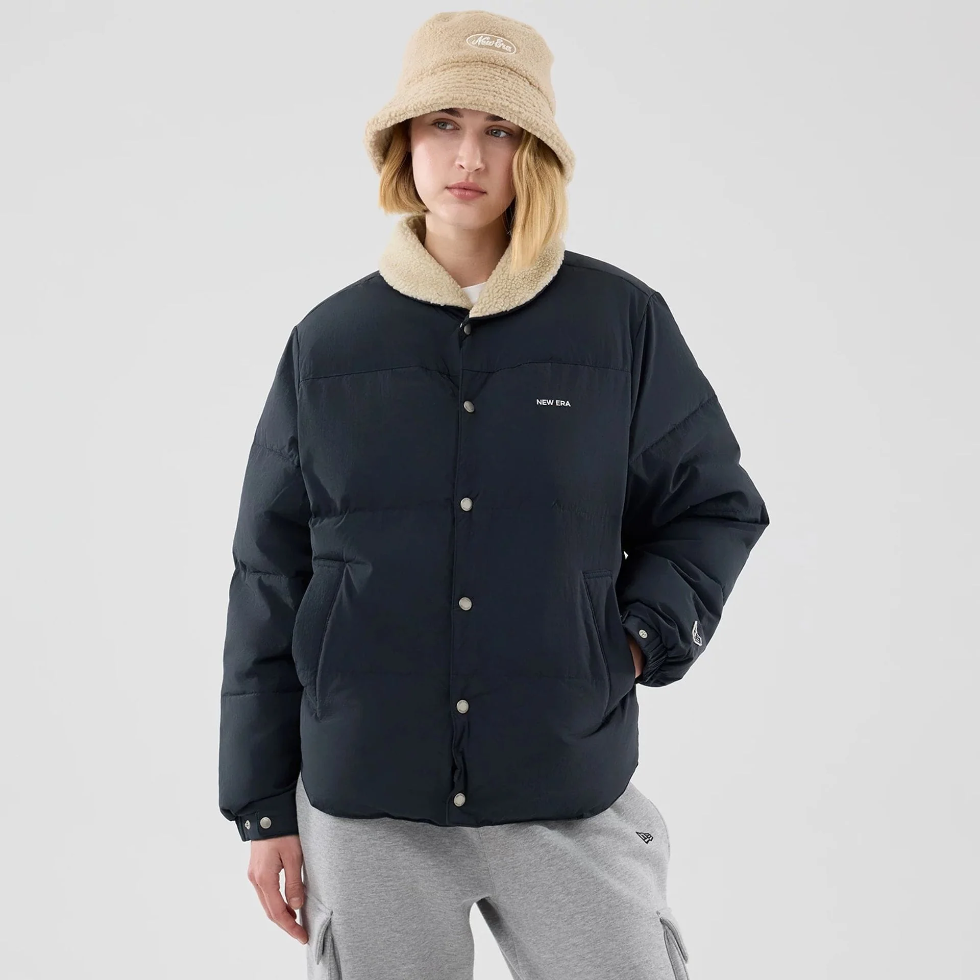 New Era Organic Boa Neck Navy Jacket - Image 4
