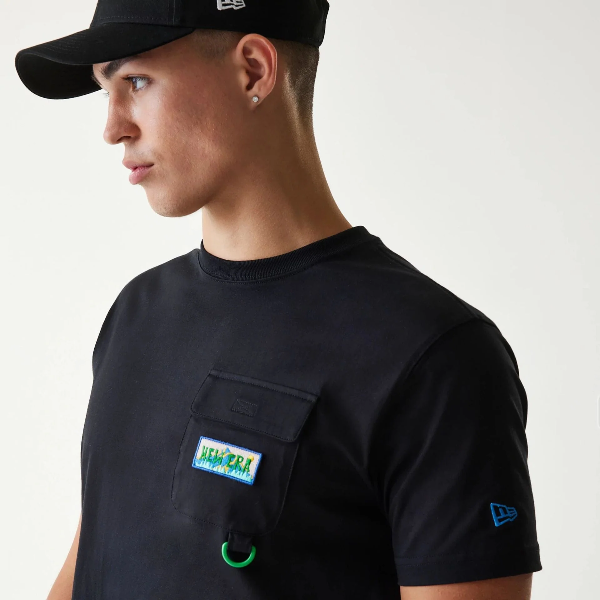 New Era Outdoor Earth Day Black Side Pocket T-Shirt - Image 7