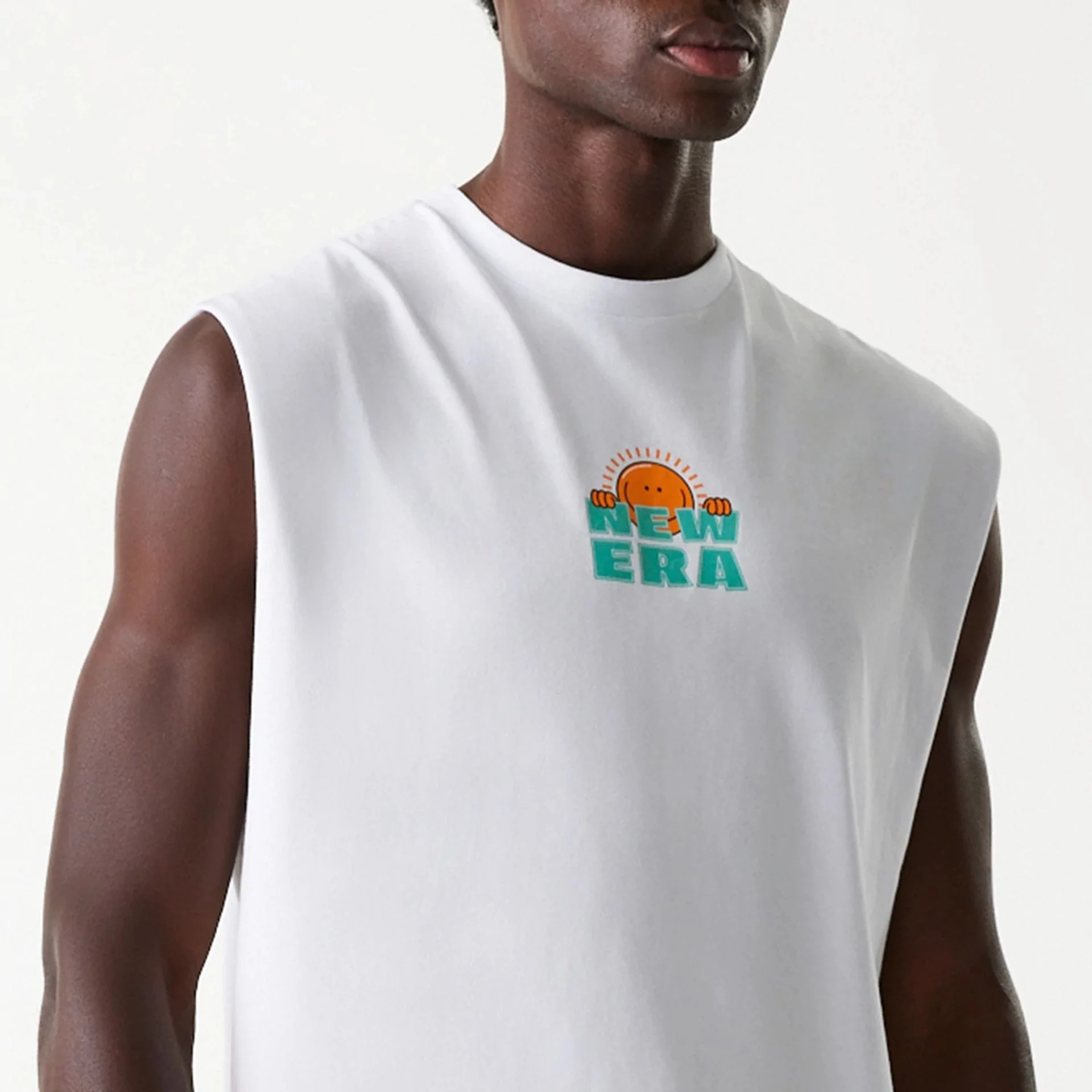New Era Outdoor Graphic White Sleeveless T-Shirt - Image 3