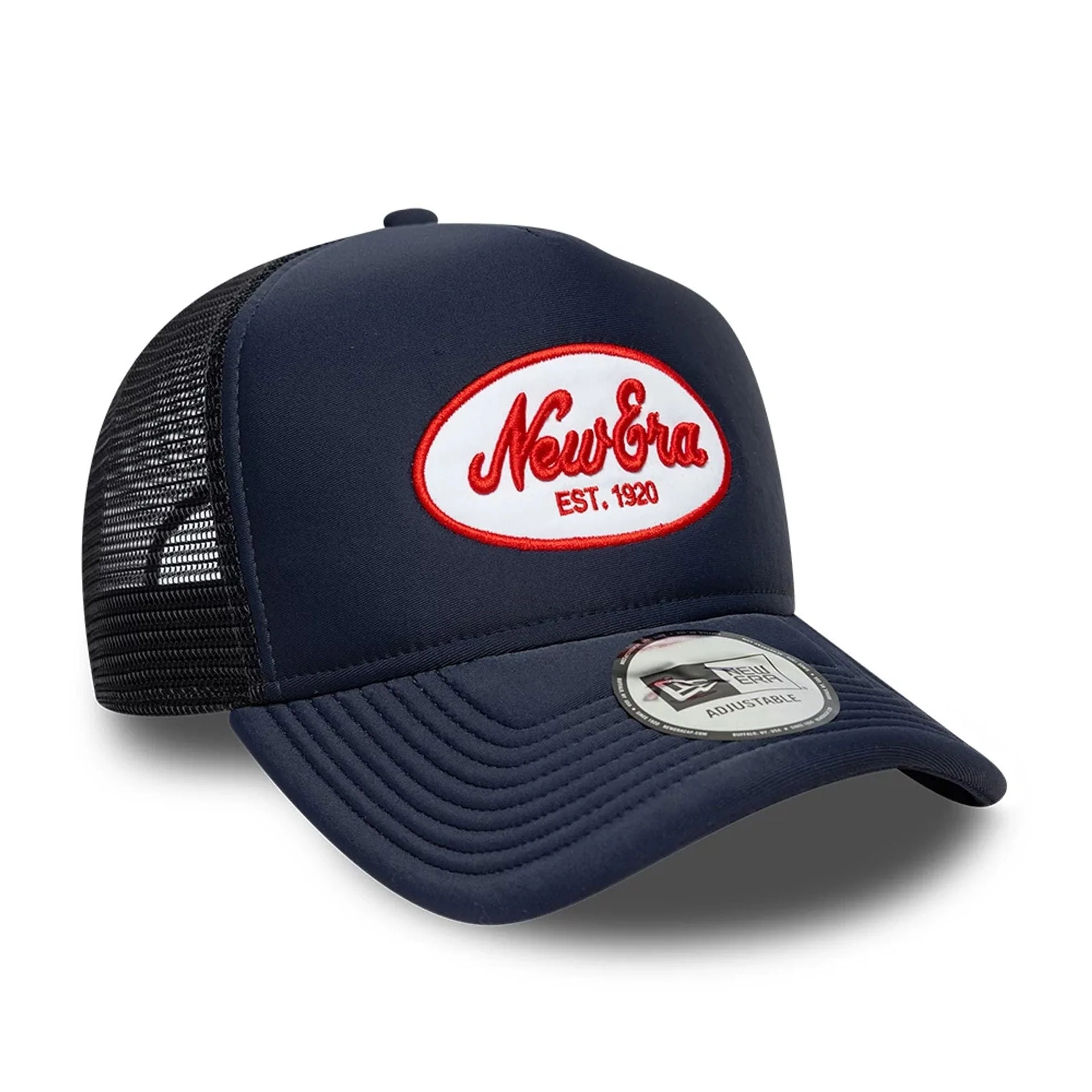 New Era Oval Patch Navy 9FORTY A-Frame Trucker Adjustable Cap - Image 3