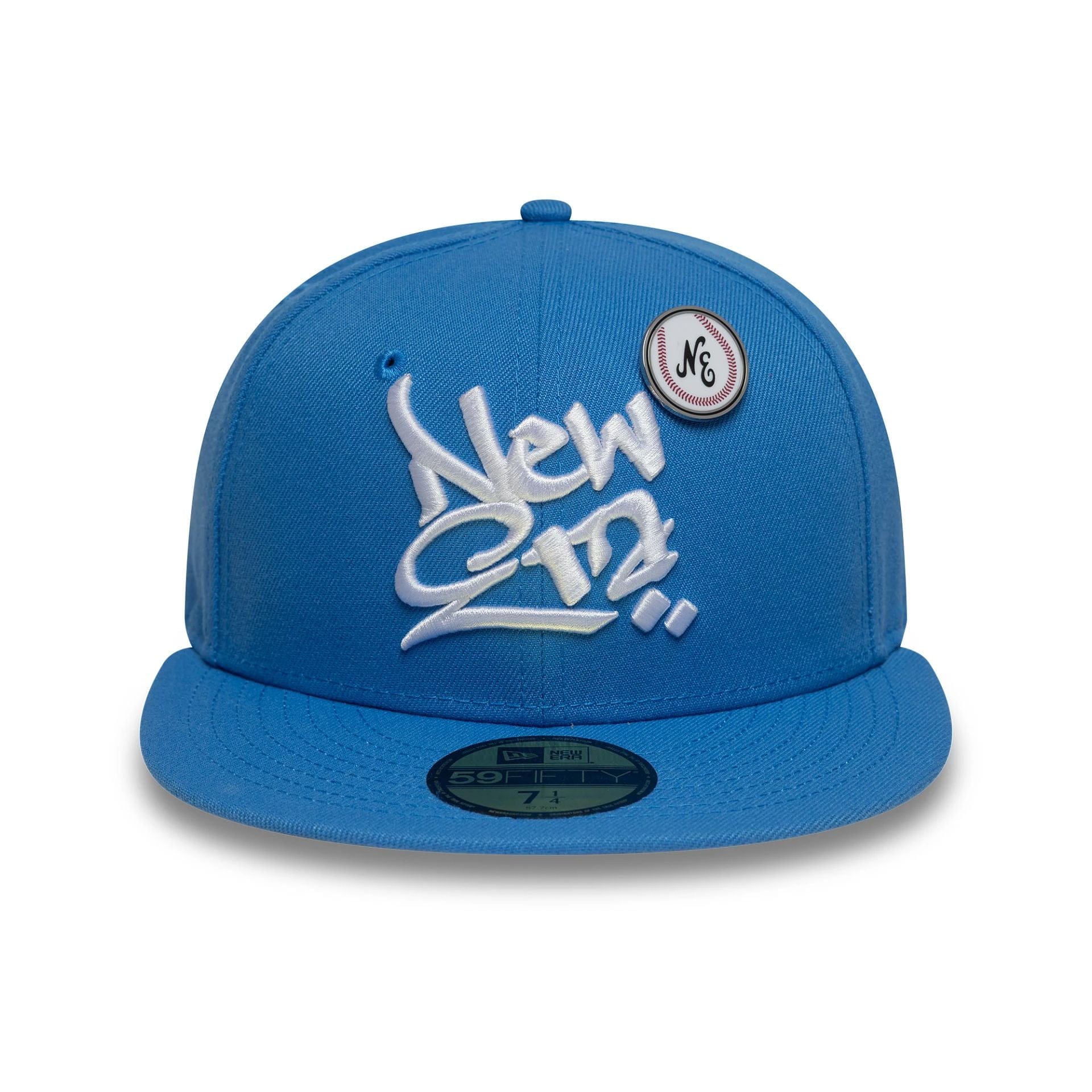 New Era Oversized Script Blue 59FIFTY Fitted Cap - Image 3