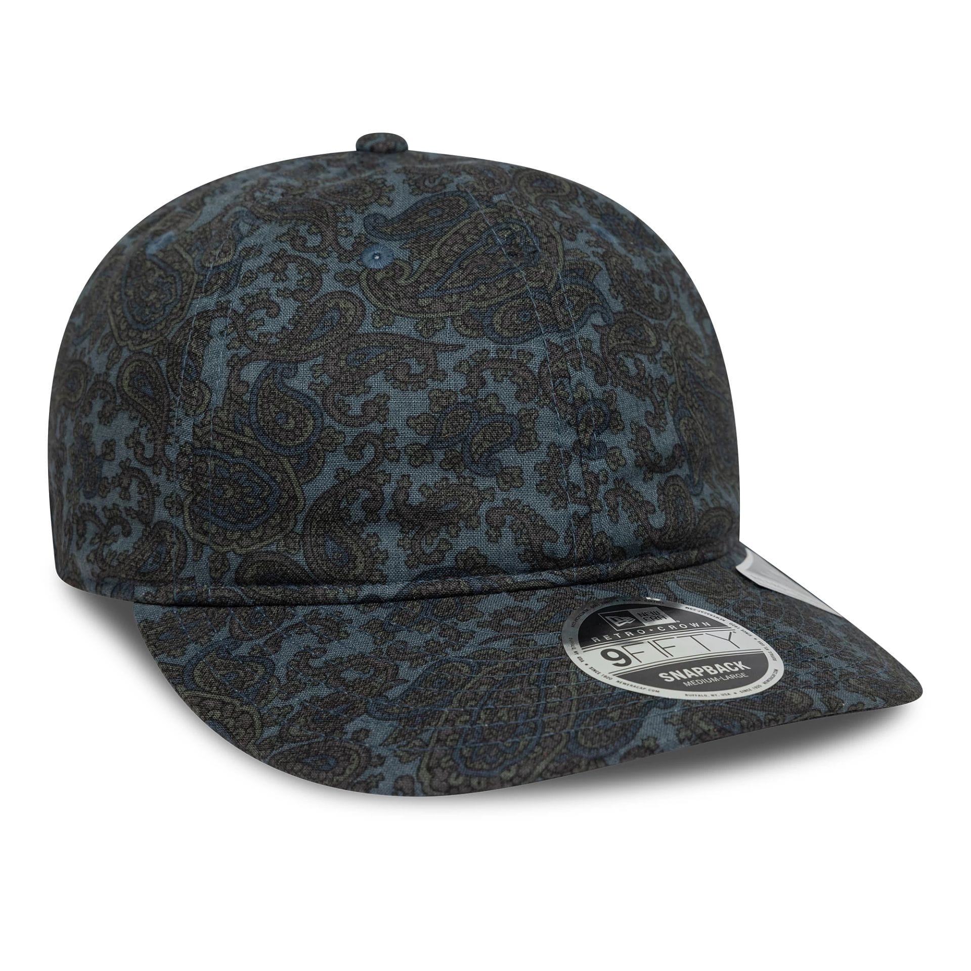 New Era Paisley Navy Retro Crown 9FIFTY Adjustable Cap - Image 3