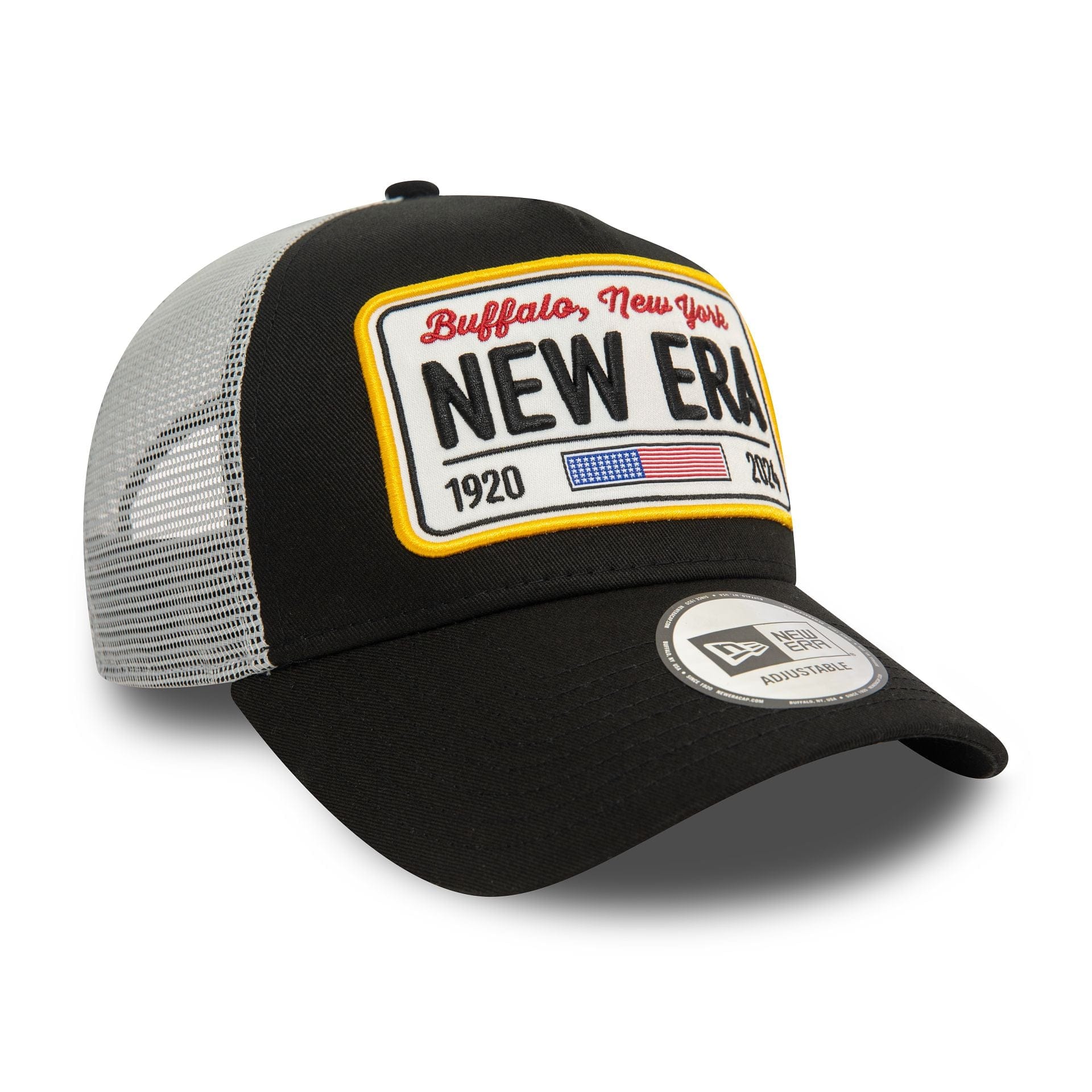New Era Patch Black 9FORTY E-Frame Adjustable Trucker Cap - Image 3