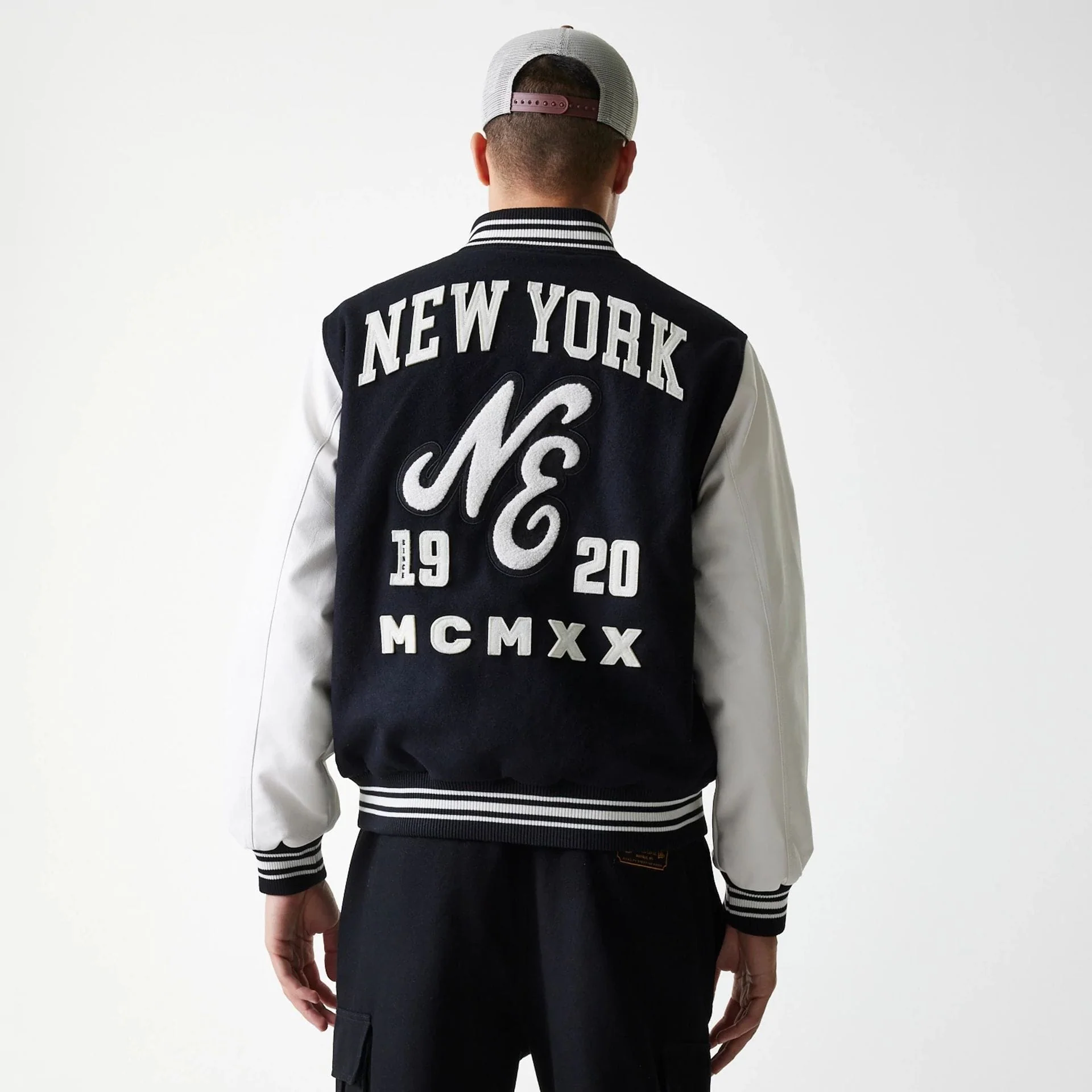 New Era Patch Black Varsity Jacket - Image 8