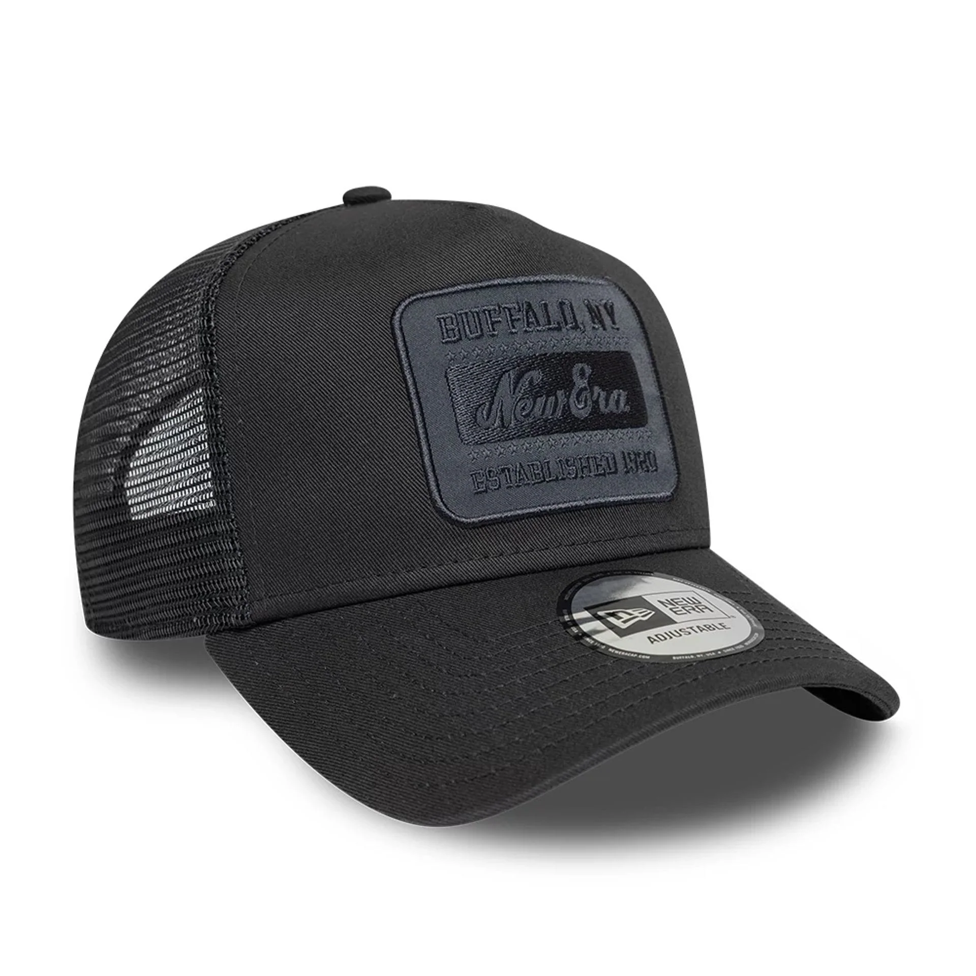 New Era Patch Charcoal 9FORTY A-Frame Trucker Adjustable Cap - Image 3