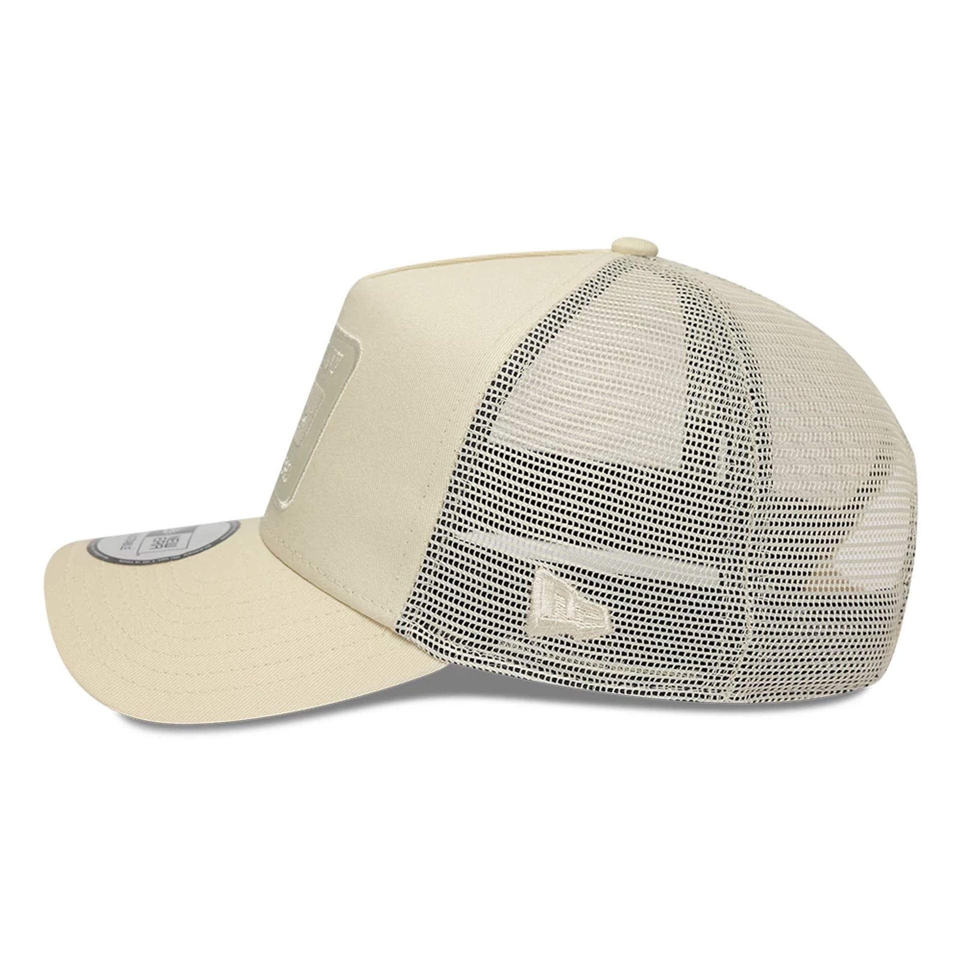 New Era Patch Light Beige 9FORTY A-Frame Trucker Adjustable Cap - Image 5