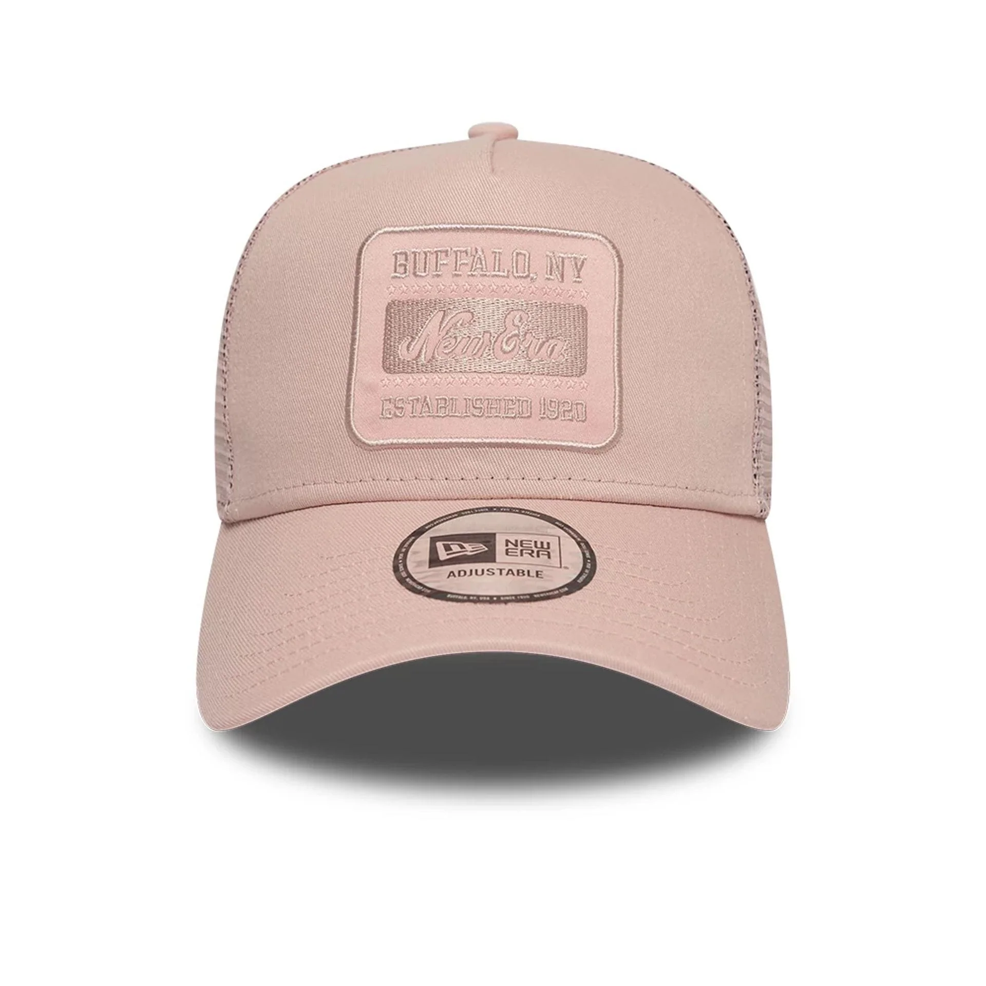 New Era Patch Pastel Pink 9FORTY A-Frame Trucker Adjustable Cap - Image 2