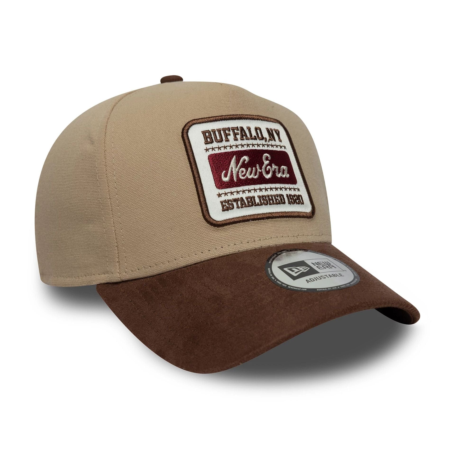 New Era Patch Suede Light Beige 9FORTY E-Frame Cap - Image 3