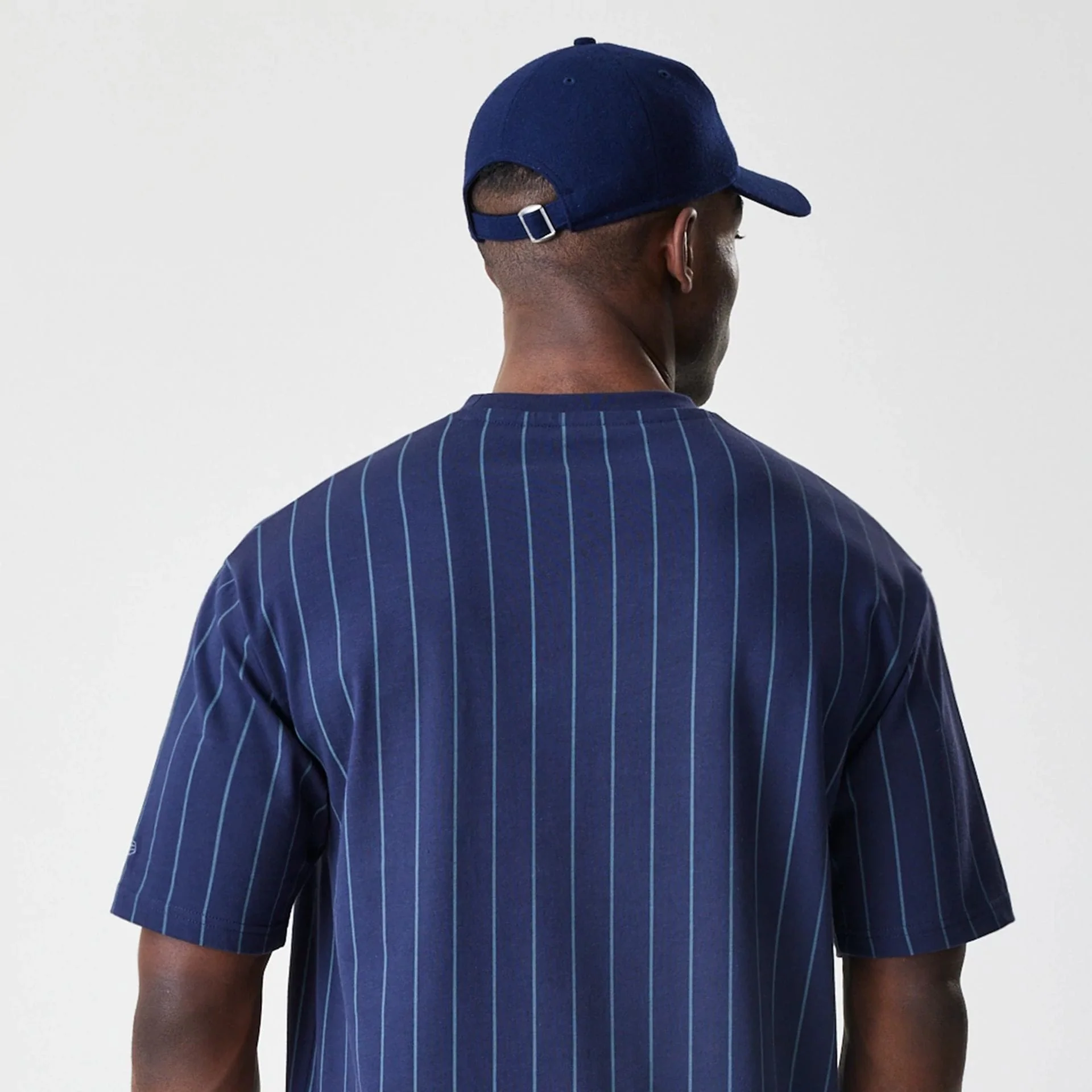 New Era Pinstripe Navy Oversized T-Shirt - Image 7