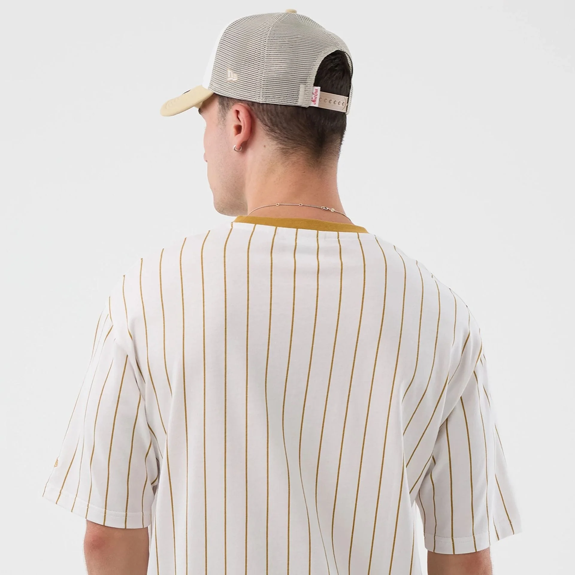 New Era Pinstripe White Oversized T-Shirt - Image 7