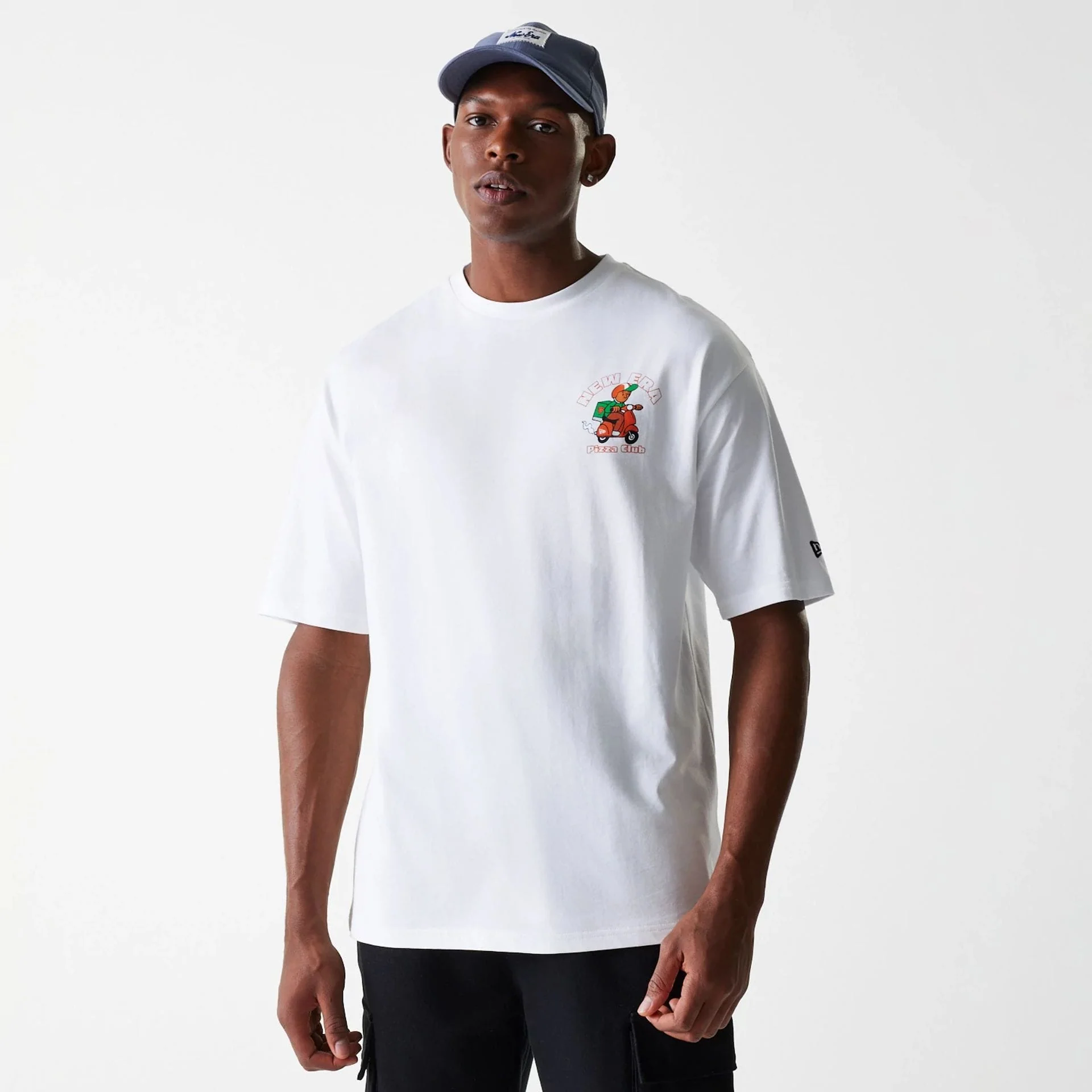 New Era Pizza Club Graphic White Oversized T-Shirt - Image 3