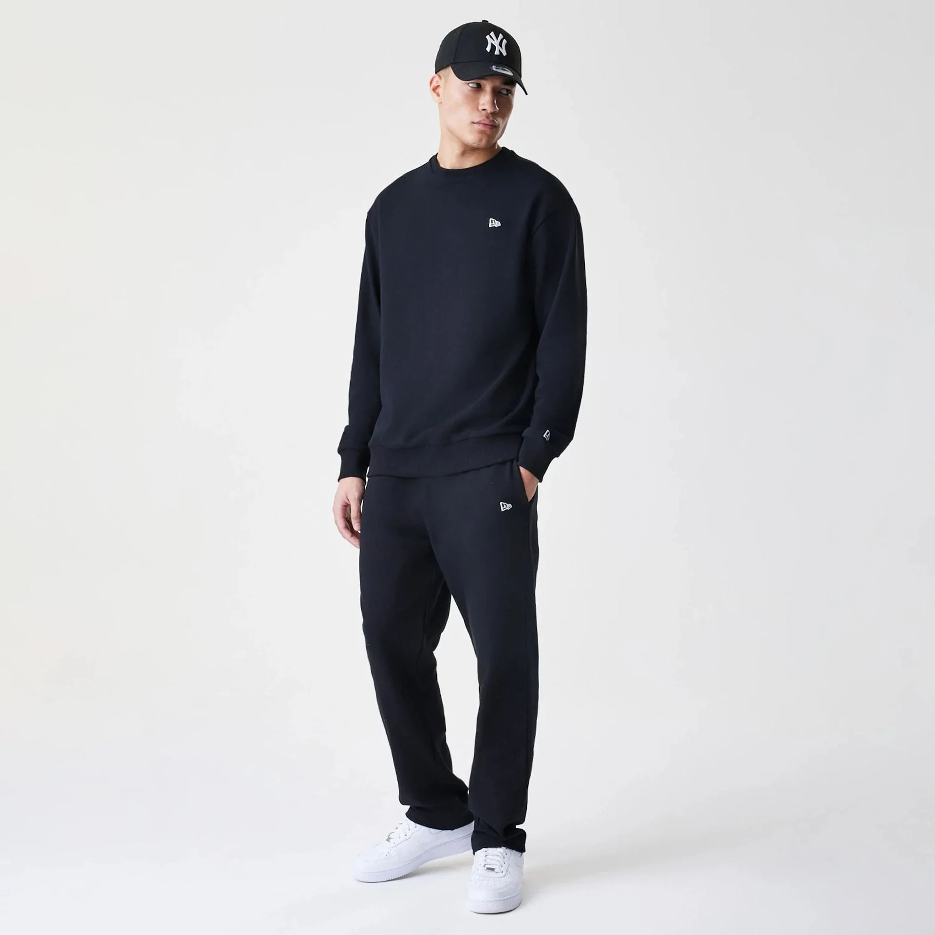 New Era Premium Essential Black Oversized Crew Neck Sweater - Image 8
