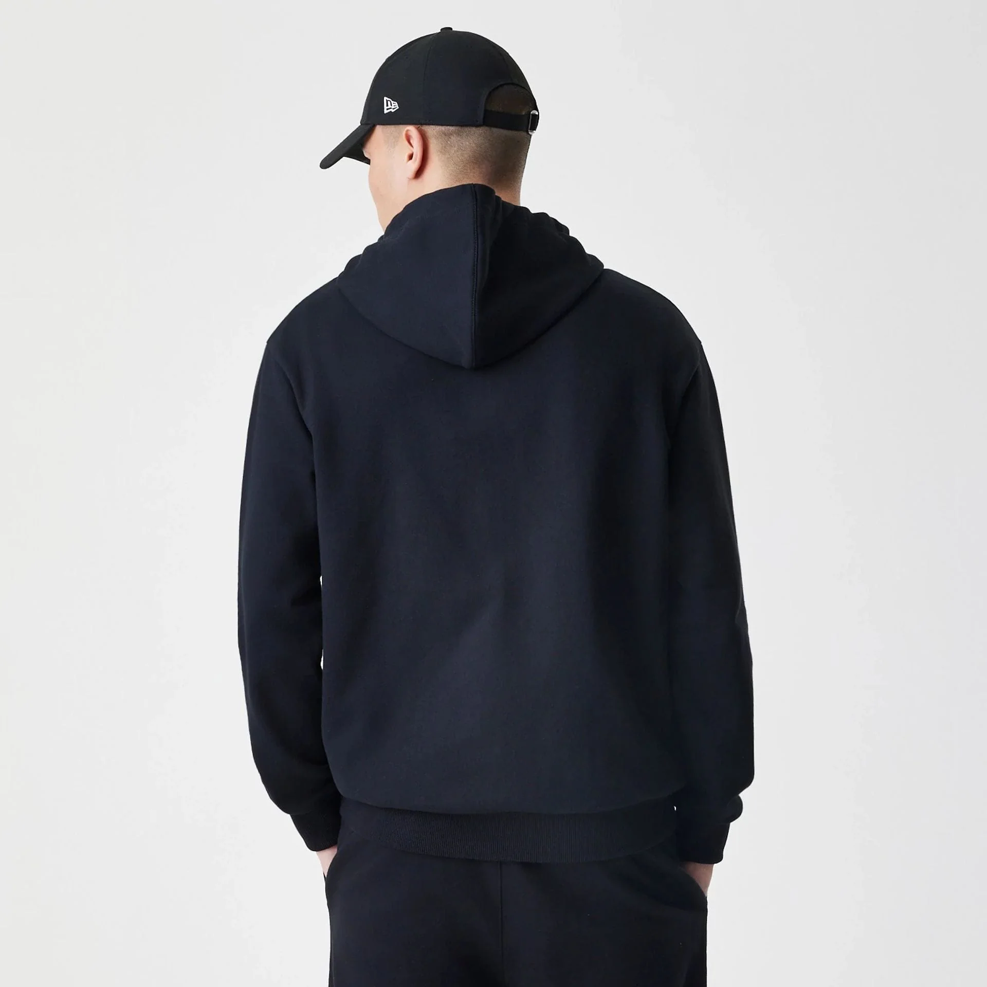 New Era Premium Essential Black Oversized Full Zip Hoodie - Image 2