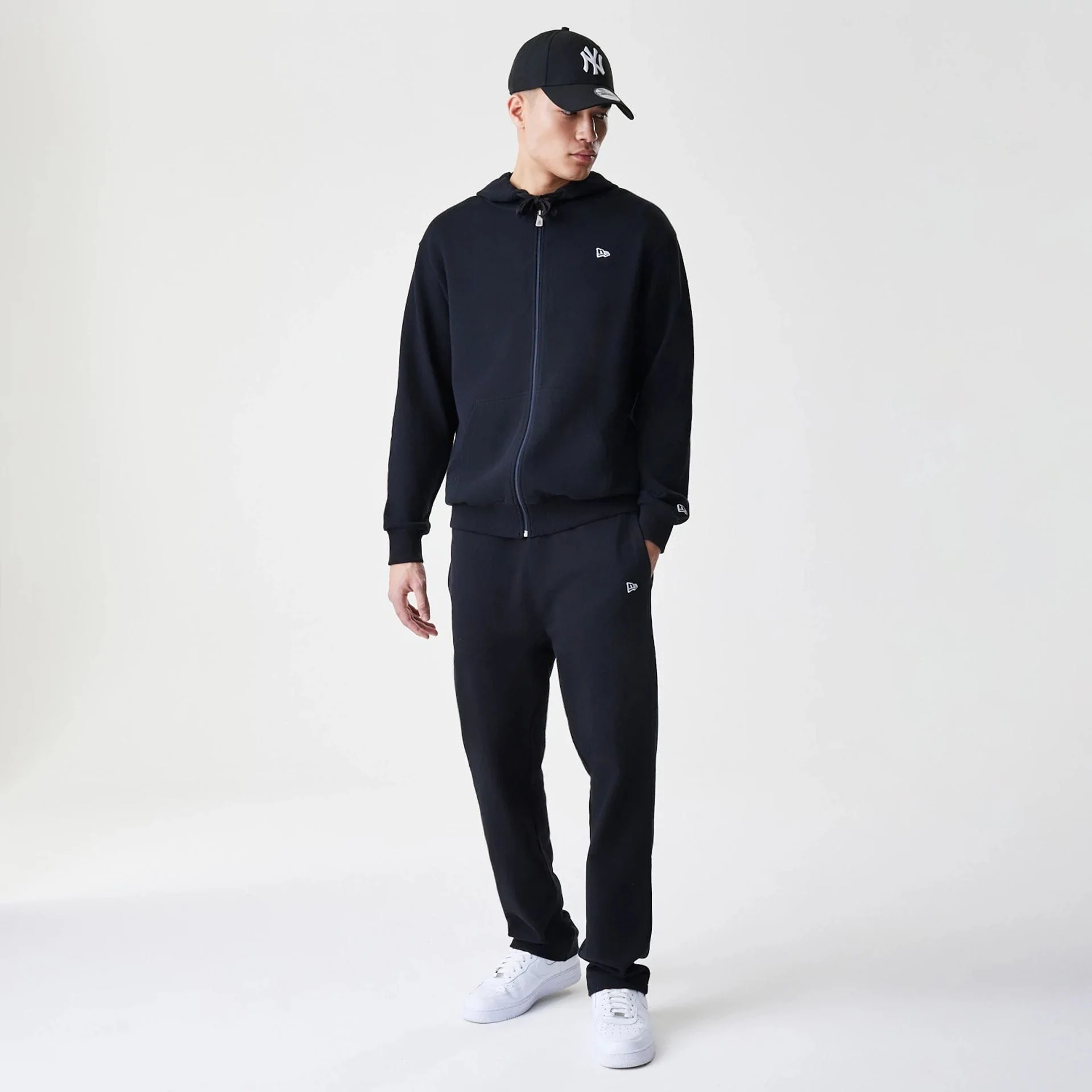 New Era Premium Essential Black Oversized Full Zip Hoodie - Image 8