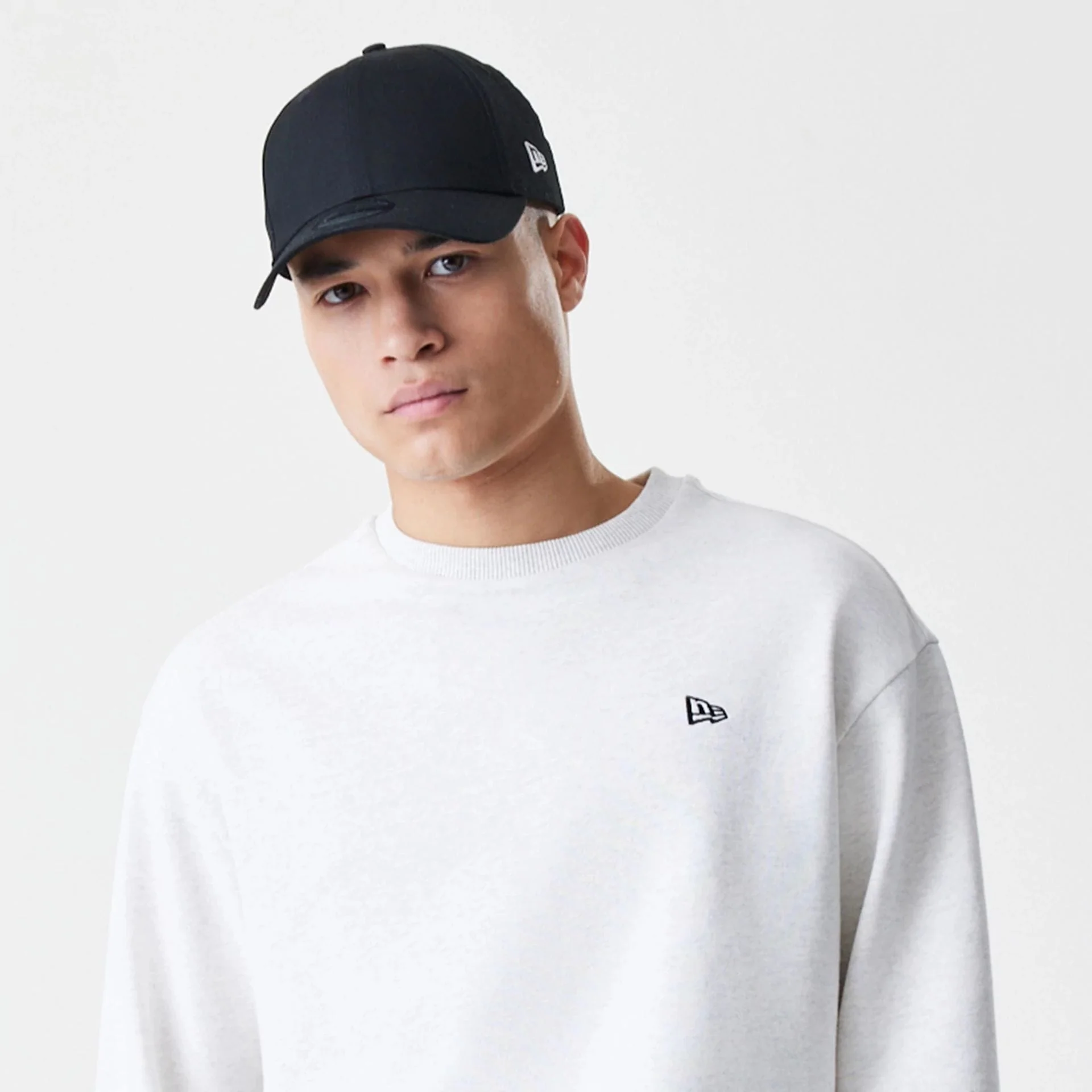 New Era Premium Essential Pastel Grey Oversized Crew Neck Sweater - Image 6