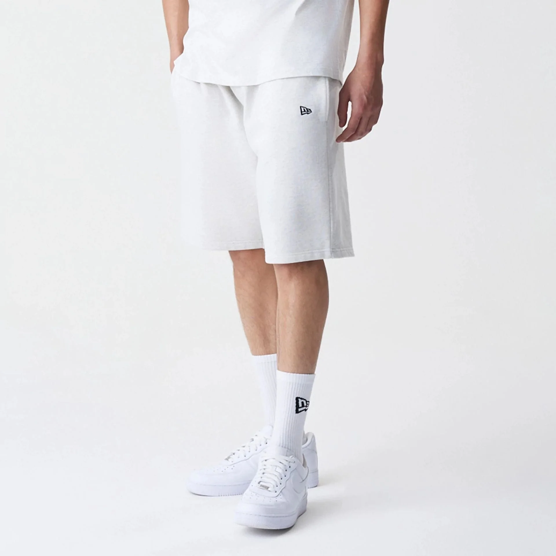 New Era Premium Essential Pastel Grey Oversized Shorts - Image 3
