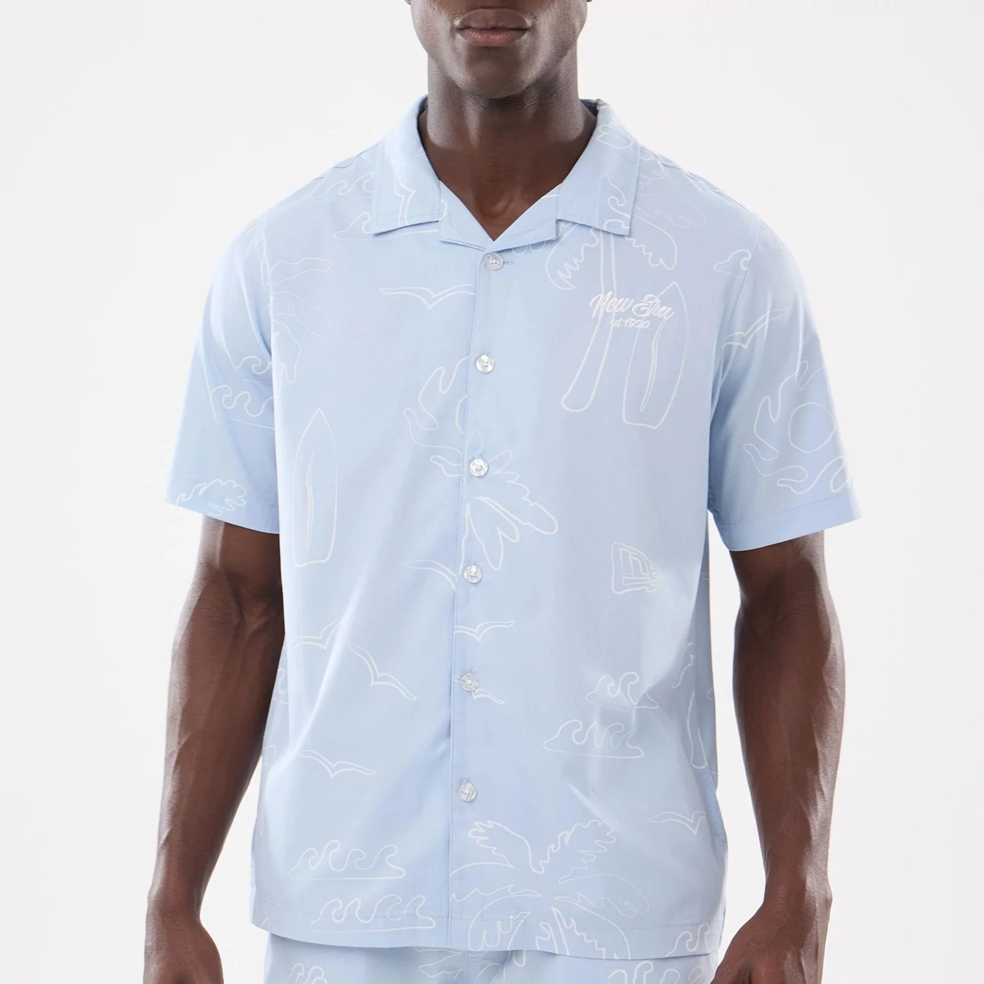 New Era Resort Blue Short Sleeve Shirt - Image 3