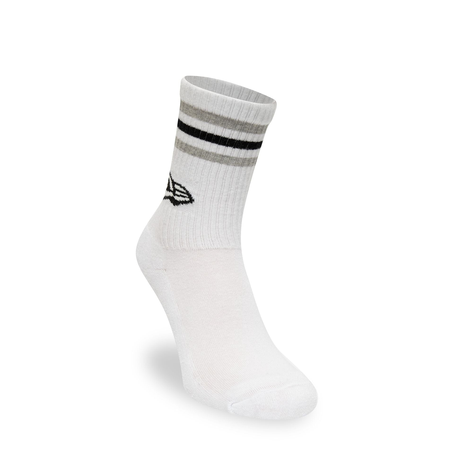 New Era Retro Stripe 3 Pack Crew Black, Grey and White Socks - Image 2