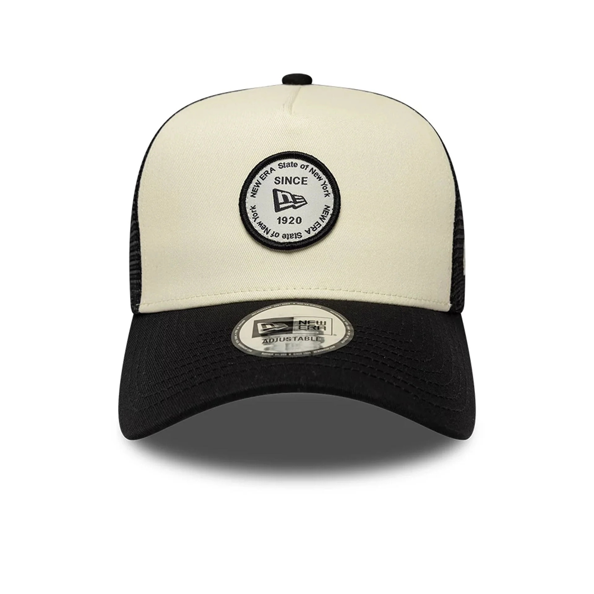 New Era Round Patch White 9FORTY A-Frame Trucker Adjustable Cap - Image 2