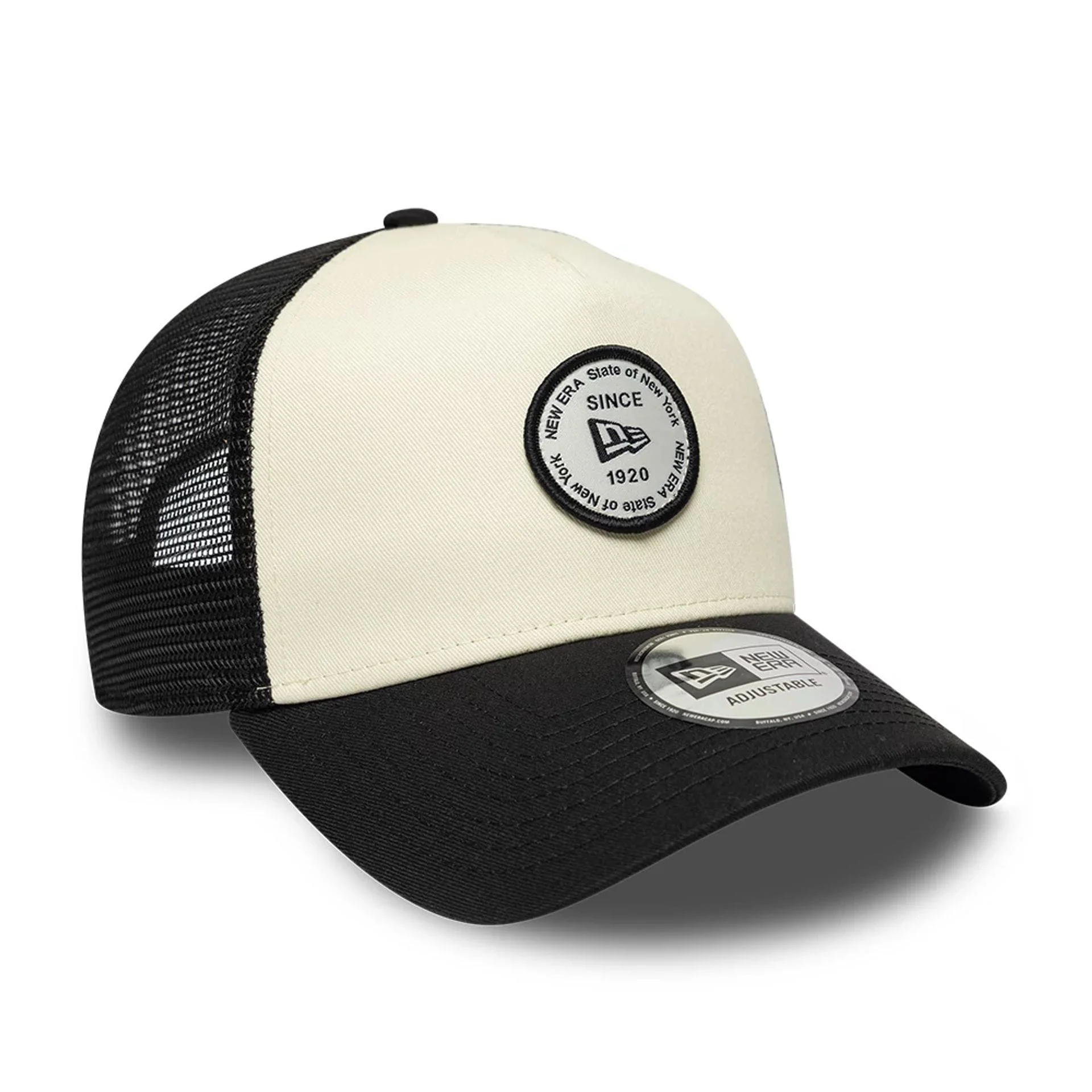 New Era Round Patch White 9FORTY A-Frame Trucker Adjustable Cap - Image 3