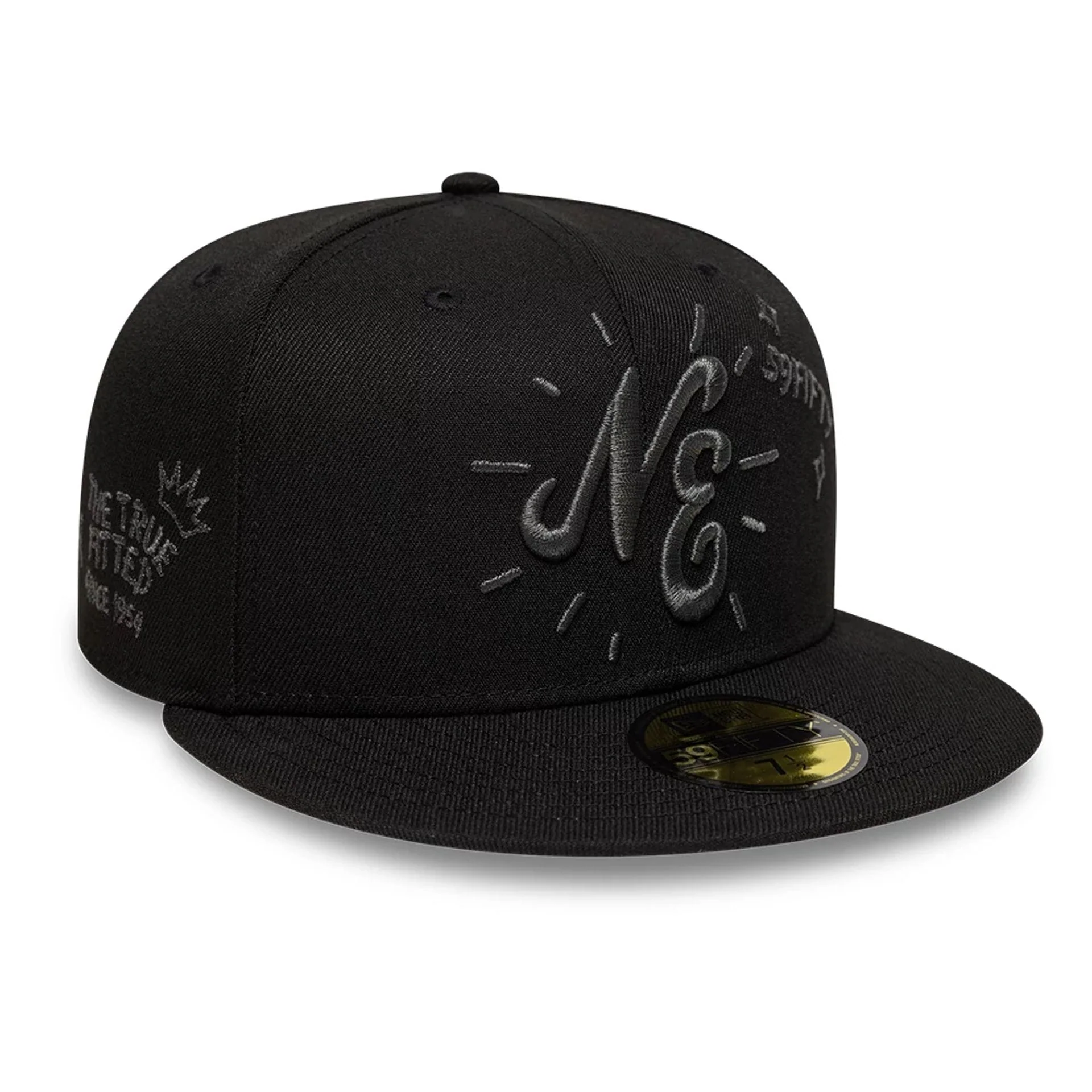New Era Scribble Black 59FIFTY Fitted Cap - Image 3