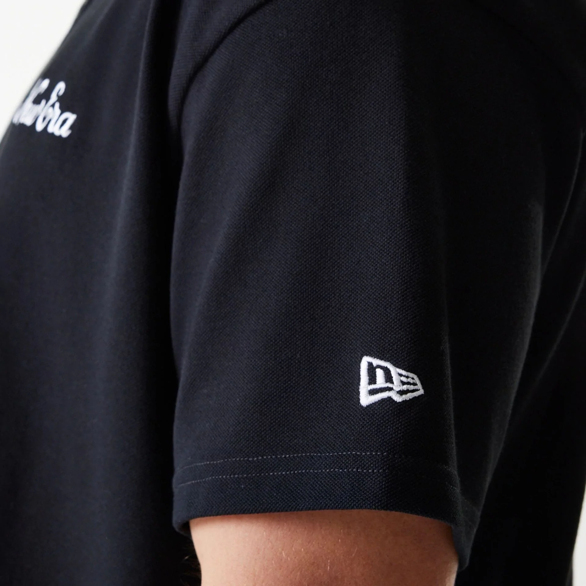 New Era Script Black Polo T-Shirt - Image 5