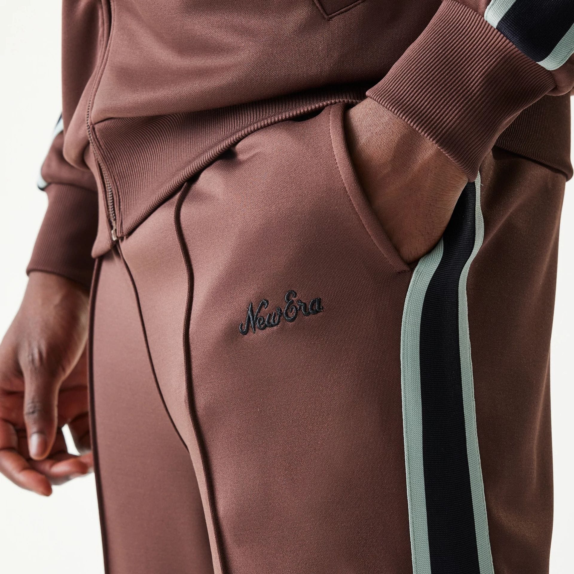 New Era Script Brown Straight Leg Joggers - Image 4