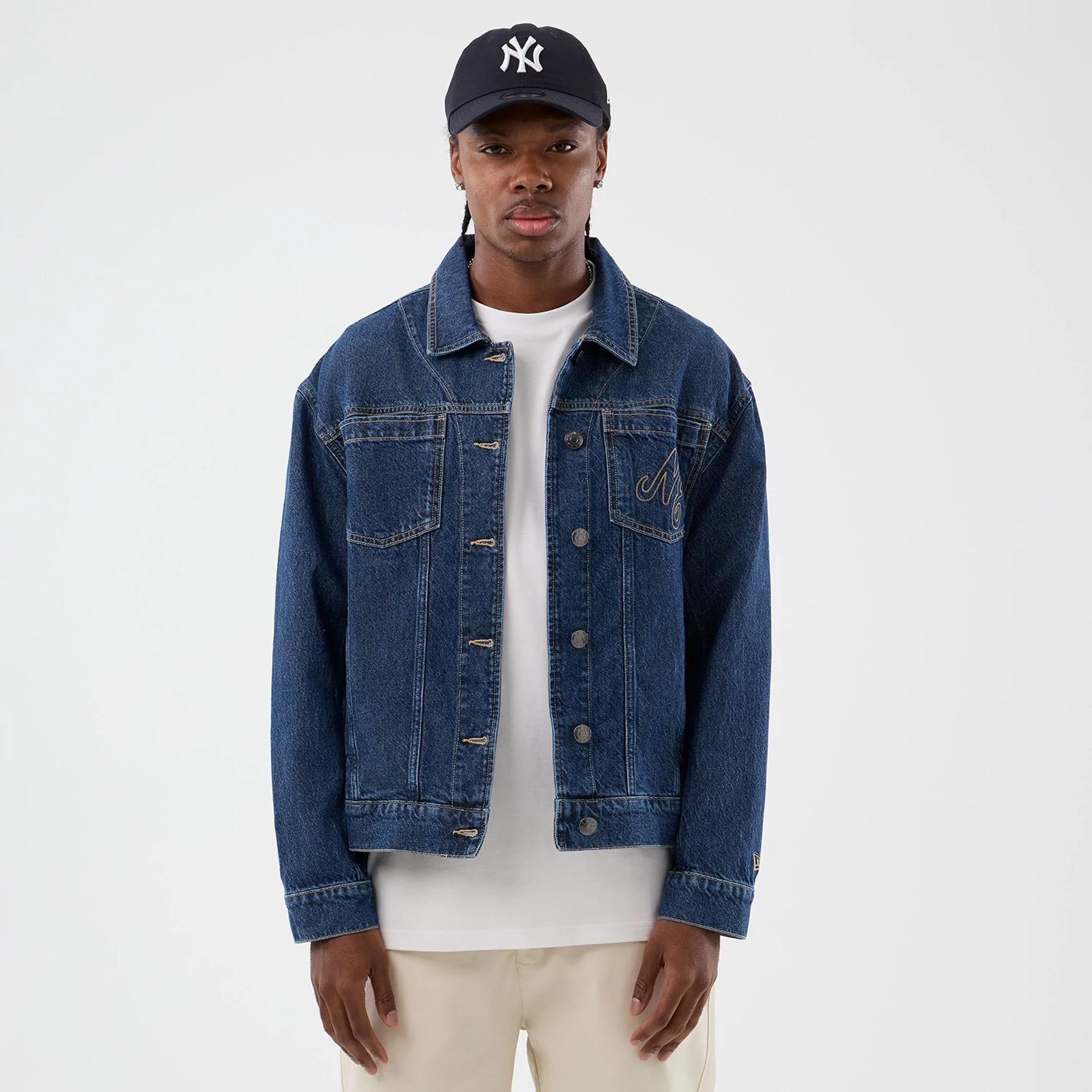 New Era Script Denim Dark Blue Jacket - Image 3