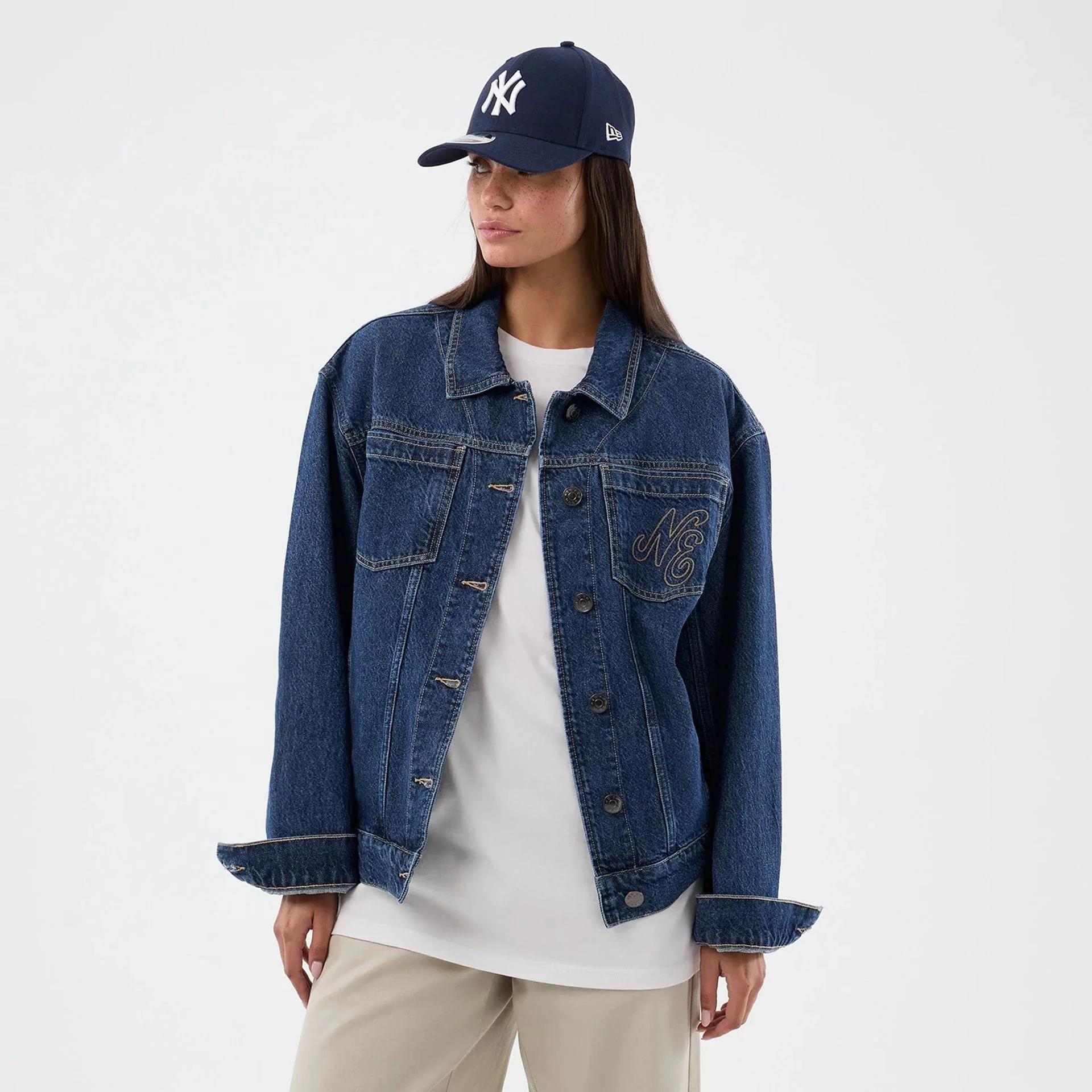 New Era Script Denim Dark Blue Jacket - Image 4