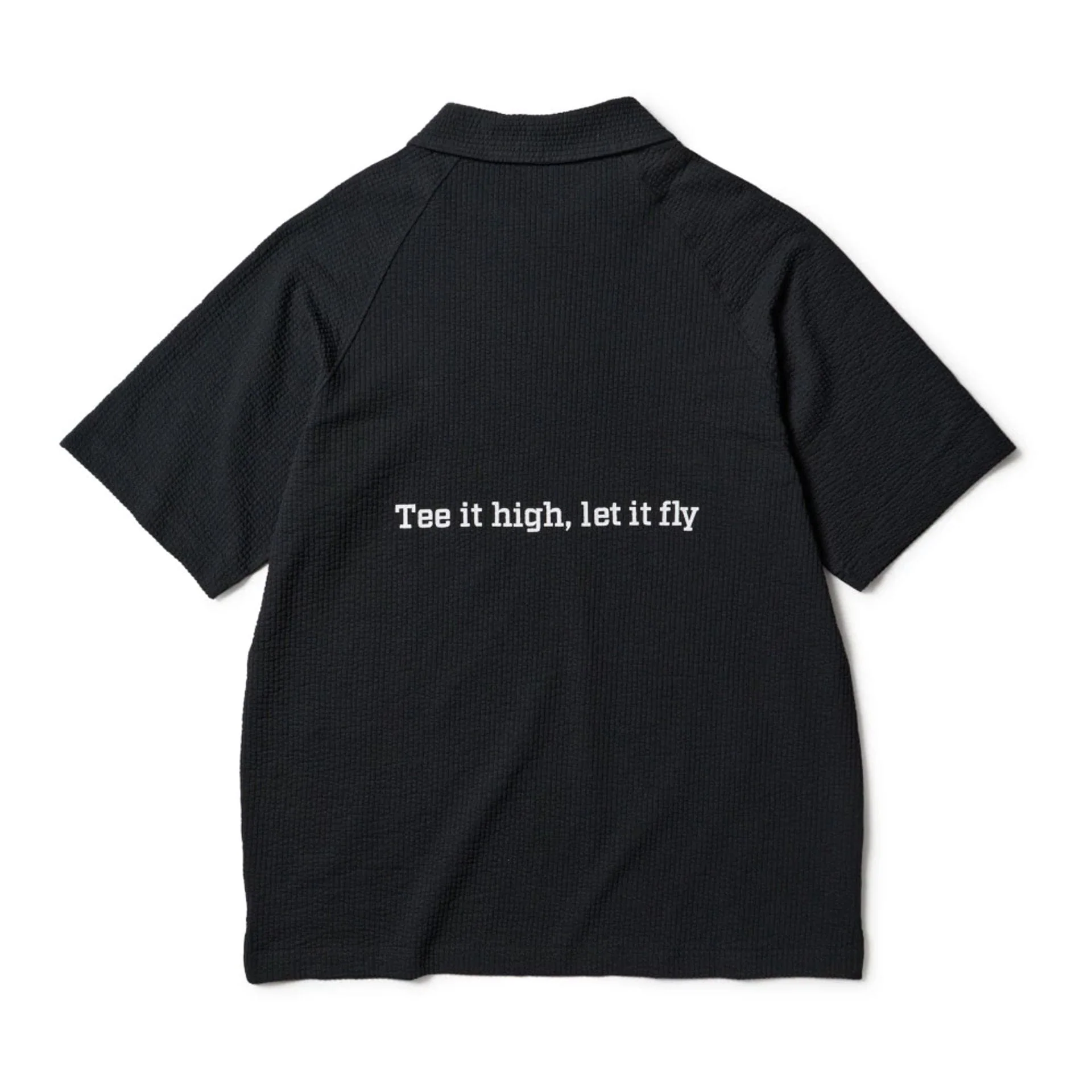 New Era Seersucker Black Polo T-Shirt - Image 2