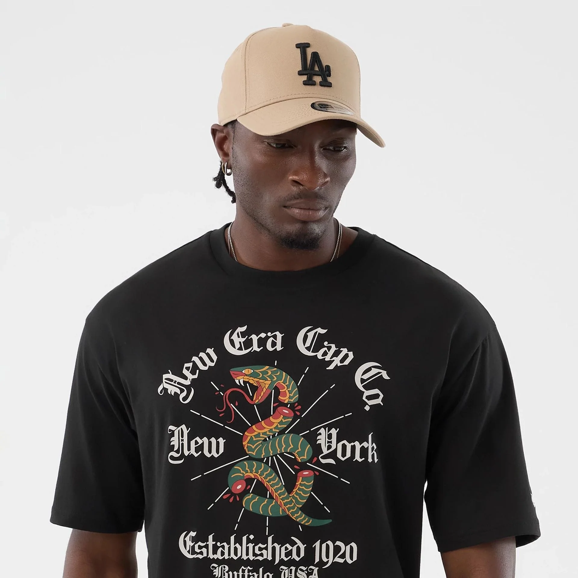 New Era Serpent Graphic Black Oversized T-Shirt - Image 6
