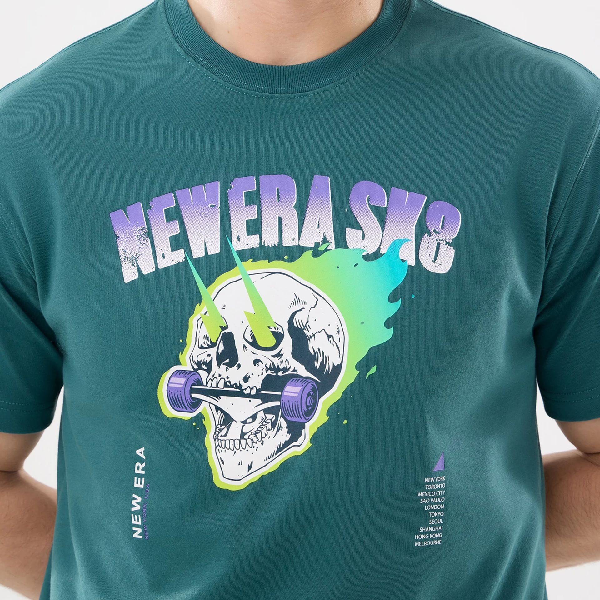 New Era SK8 Graphic Dark Green T-Shirt - Image 3