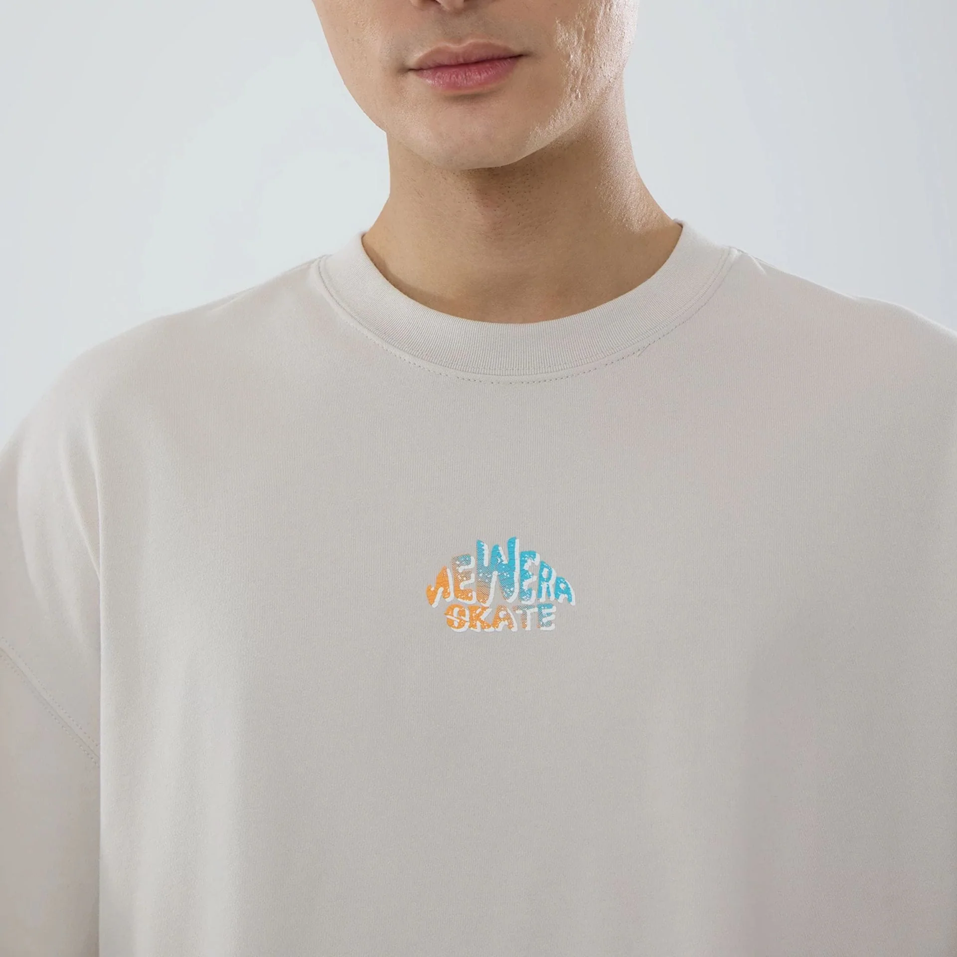 New Era Skate Is Life Graphic Cream Oversized T-Shirt - Image 3